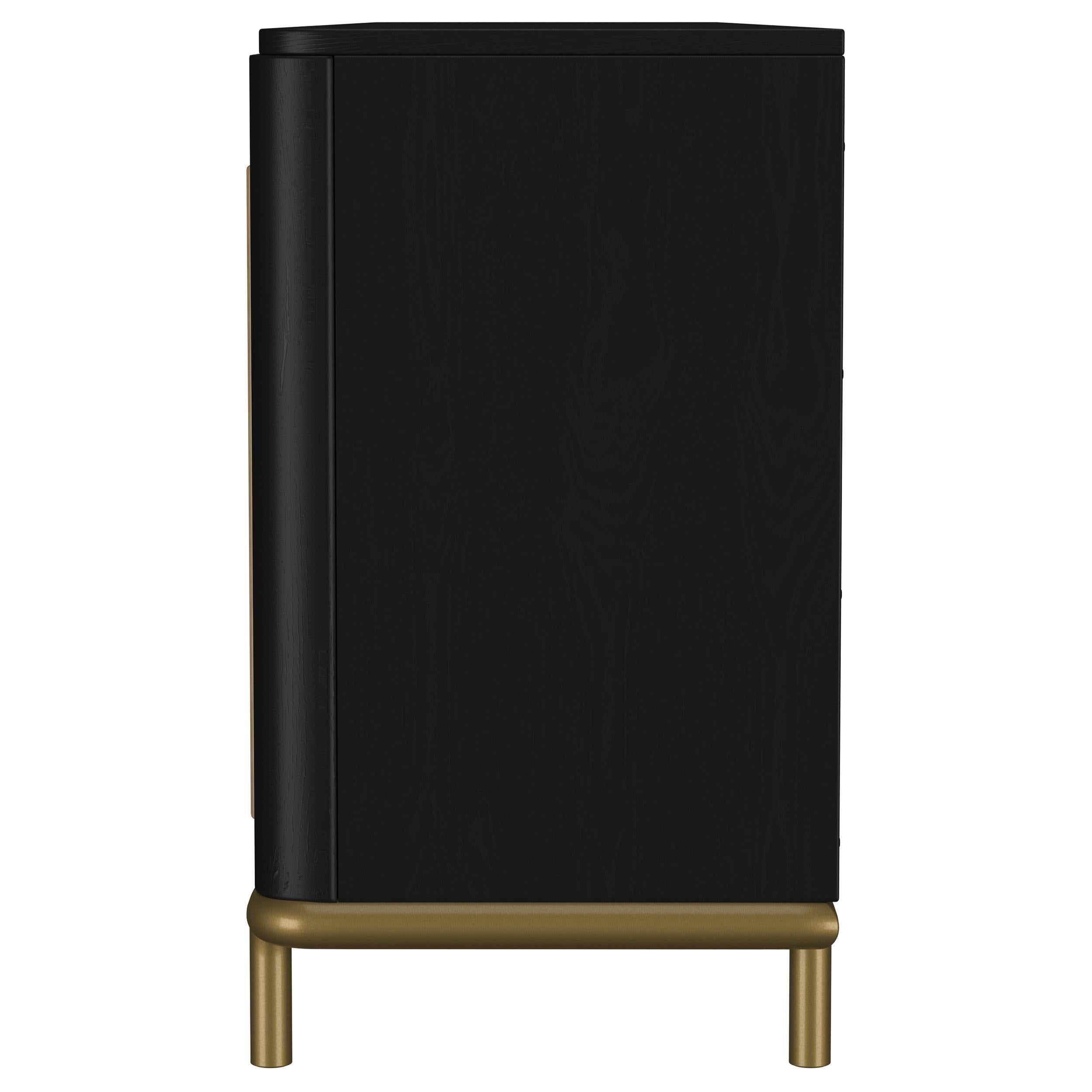  Coaster Furniture Arini 720263 Rattan Cane 2-door TV Stand Media Console - Black IMAGE 3