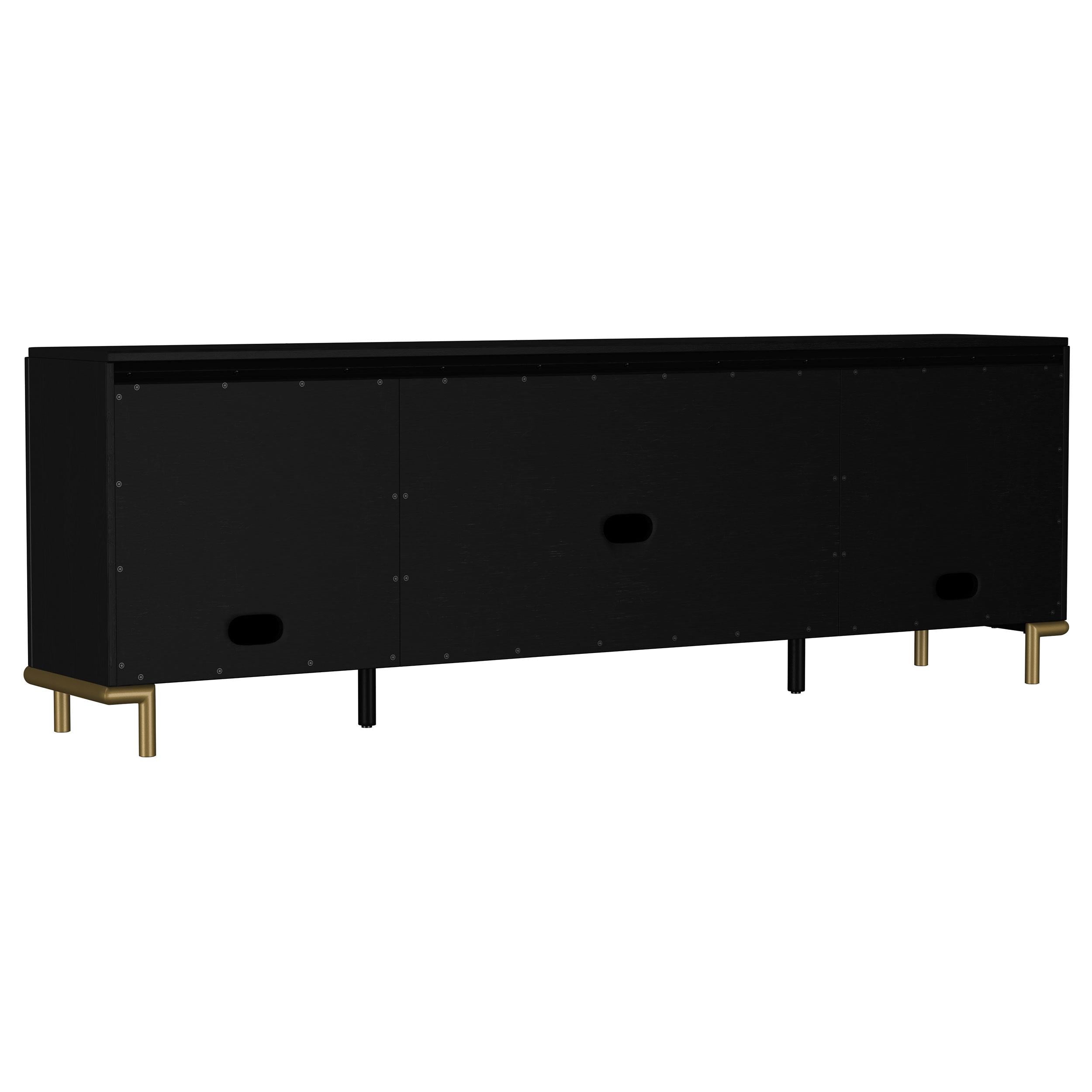  Coaster Furniture Arini 720263 Rattan Cane 2-door TV Stand Media Console - Black IMAGE 5
