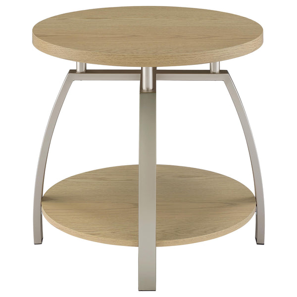 Coaster Furniture Dacre 720317 Round Engineered Wood Top End Table - Greige