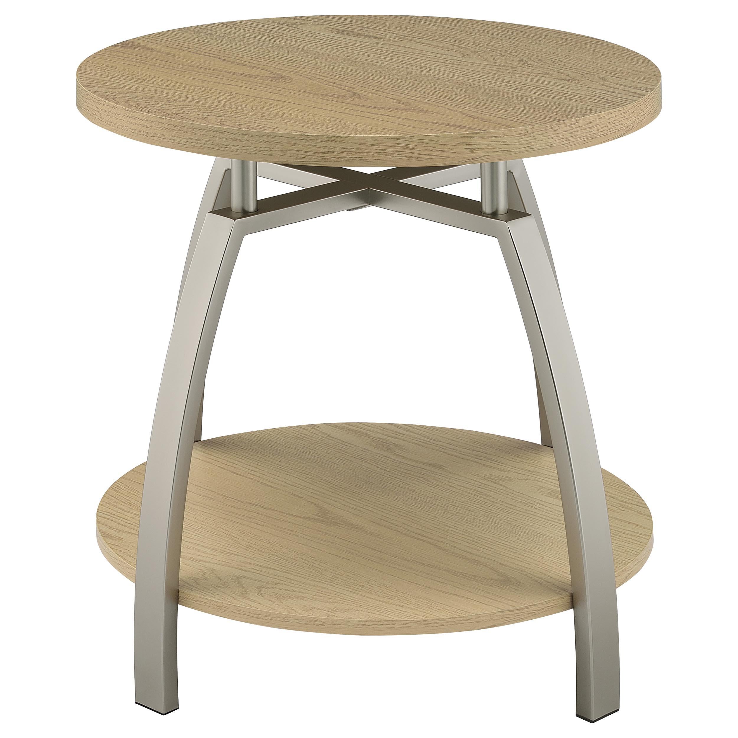  Coaster Furniture Dacre 720318-S2 2-piece Round Coffee and End Table Set - Greige IMAGE 12