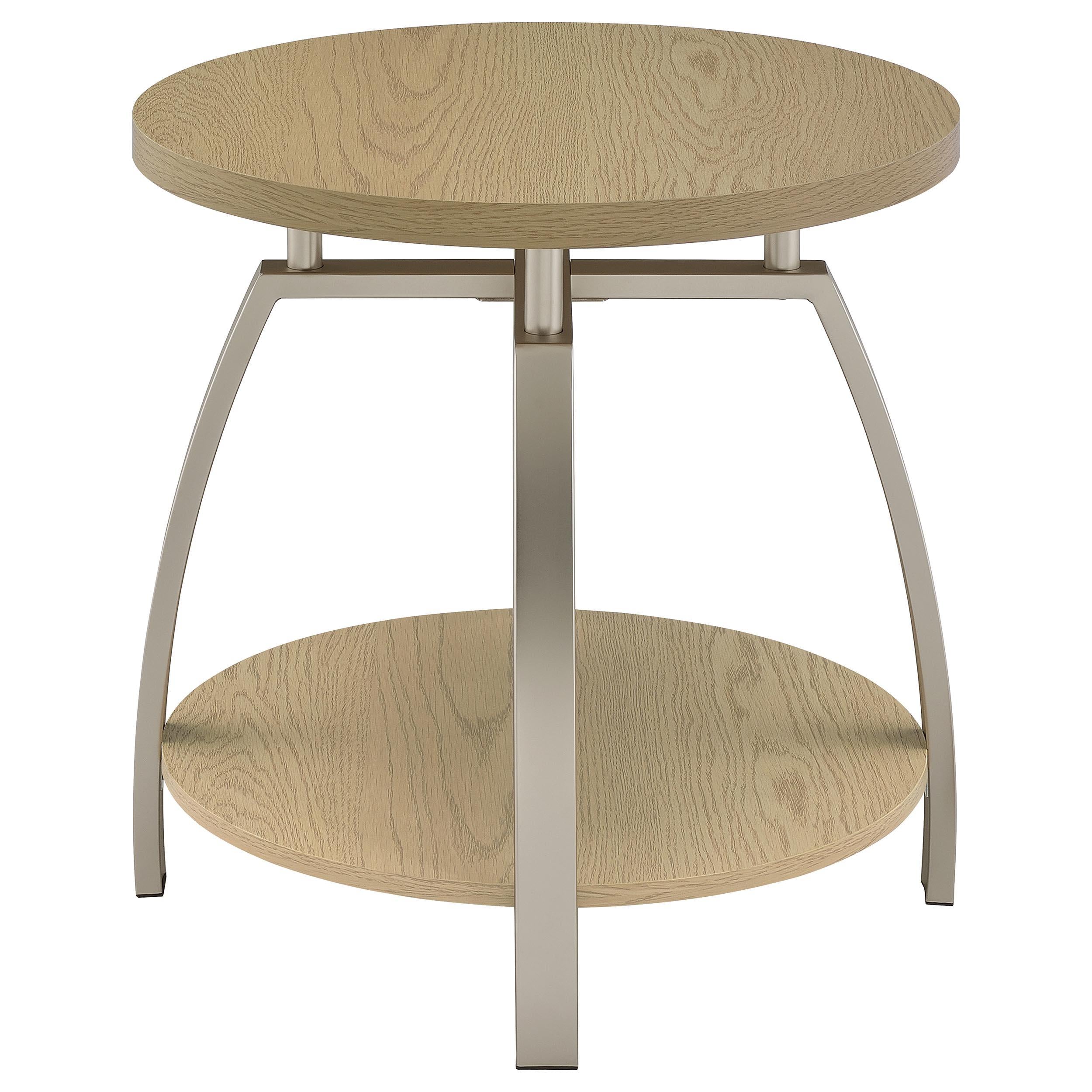  Coaster Furniture Dacre 720318-S3 3-piece Round Coffee and End Table Set - Greige IMAGE 3