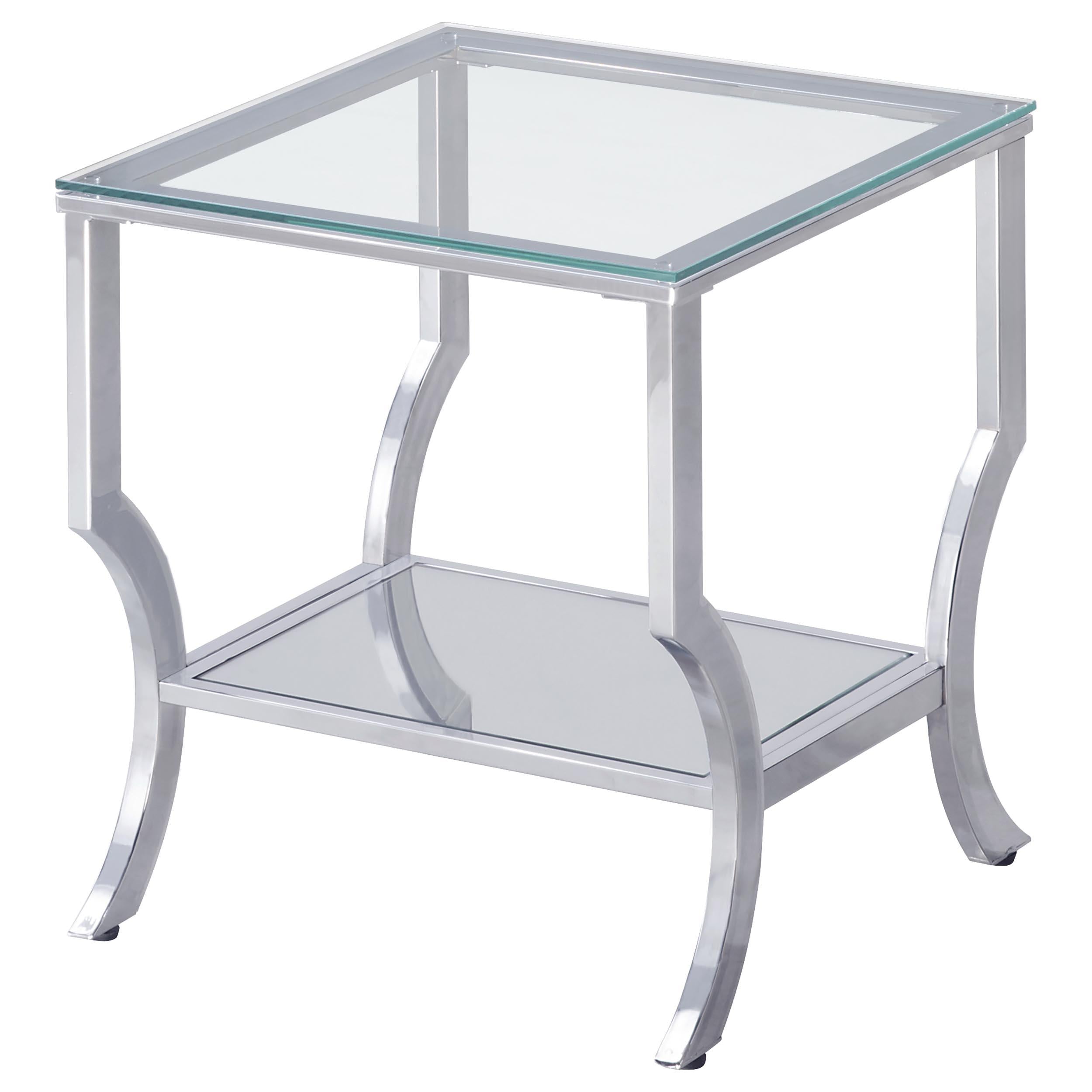  Coaster Furniture Saide 720338-S2 2-piece Glass Top Coffee and End Table Set - Chrome IMAGE 3