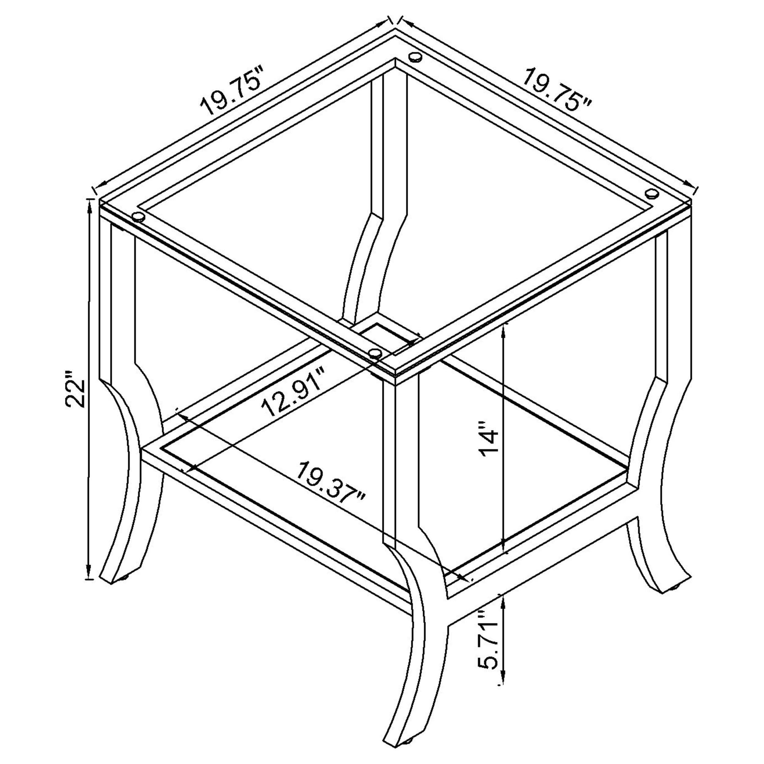  Coaster Furniture Saide 720338-S2 2-piece Glass Top Coffee and End Table Set - Chrome IMAGE 5