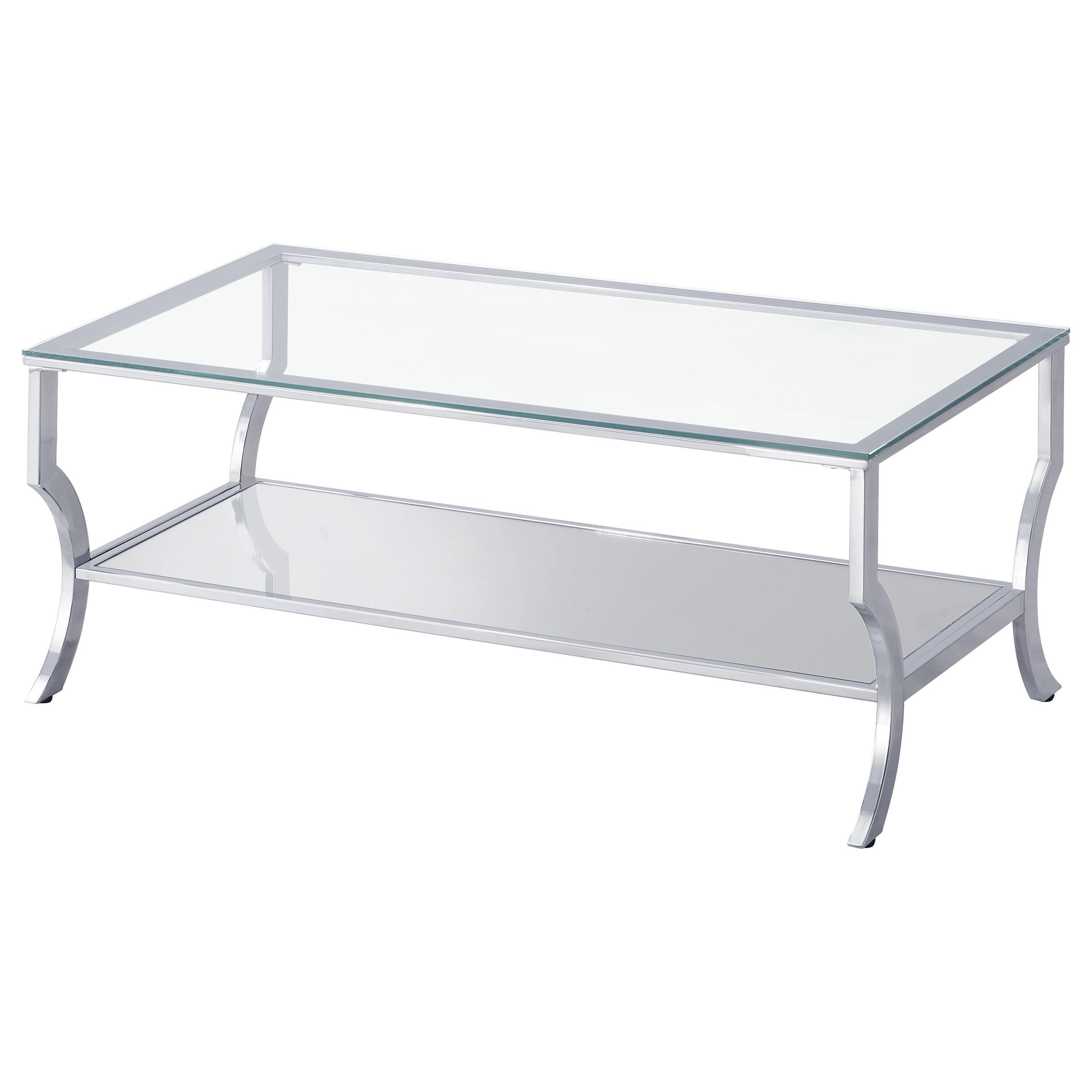  Coaster Furniture Saide 720338-S3 3-piece Glass Top Coffee and End Table Set - Chrome IMAGE 4