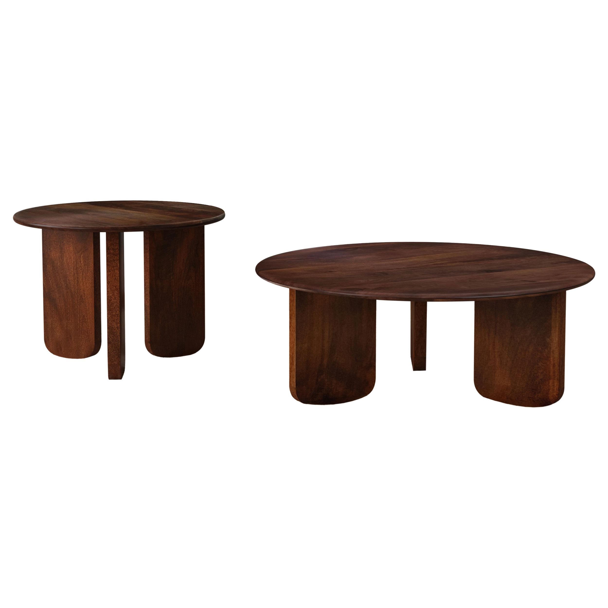  Coaster Furniture Dale 721998-S2 2-piece Solid Wood Coffee and End Table Set - Brown IMAGE 1