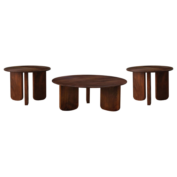 Coaster Furniture Dale 721998-S3 3-piece Solid Wood Coffee and End Table Set - Brown