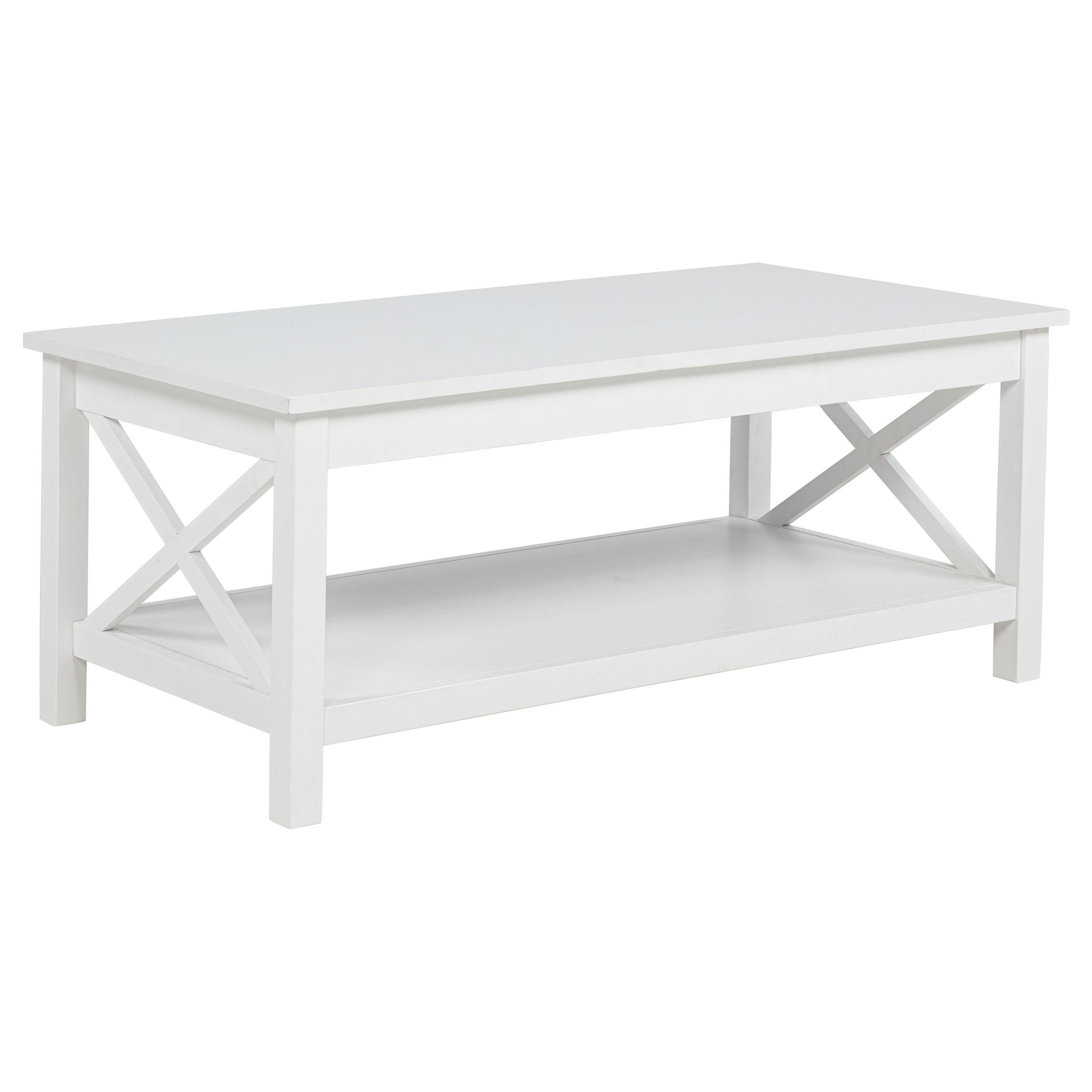  Coaster Furniture Skyview 722088 44-inch Rectangular Lift Top Coffee Table - White IMAGE 1