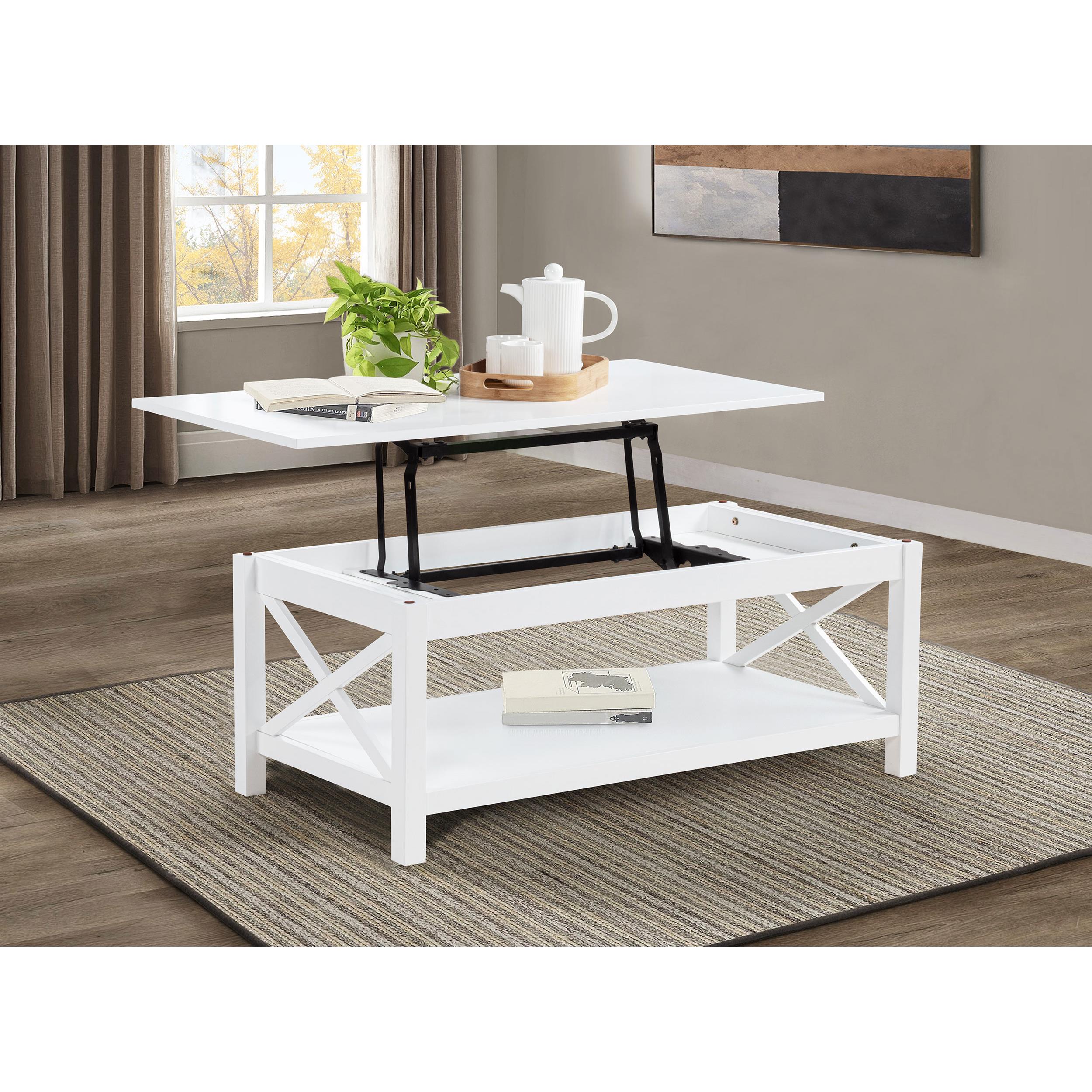  Coaster Furniture Skyview 722088 44-inch Rectangular Lift Top Coffee Table - White IMAGE 9