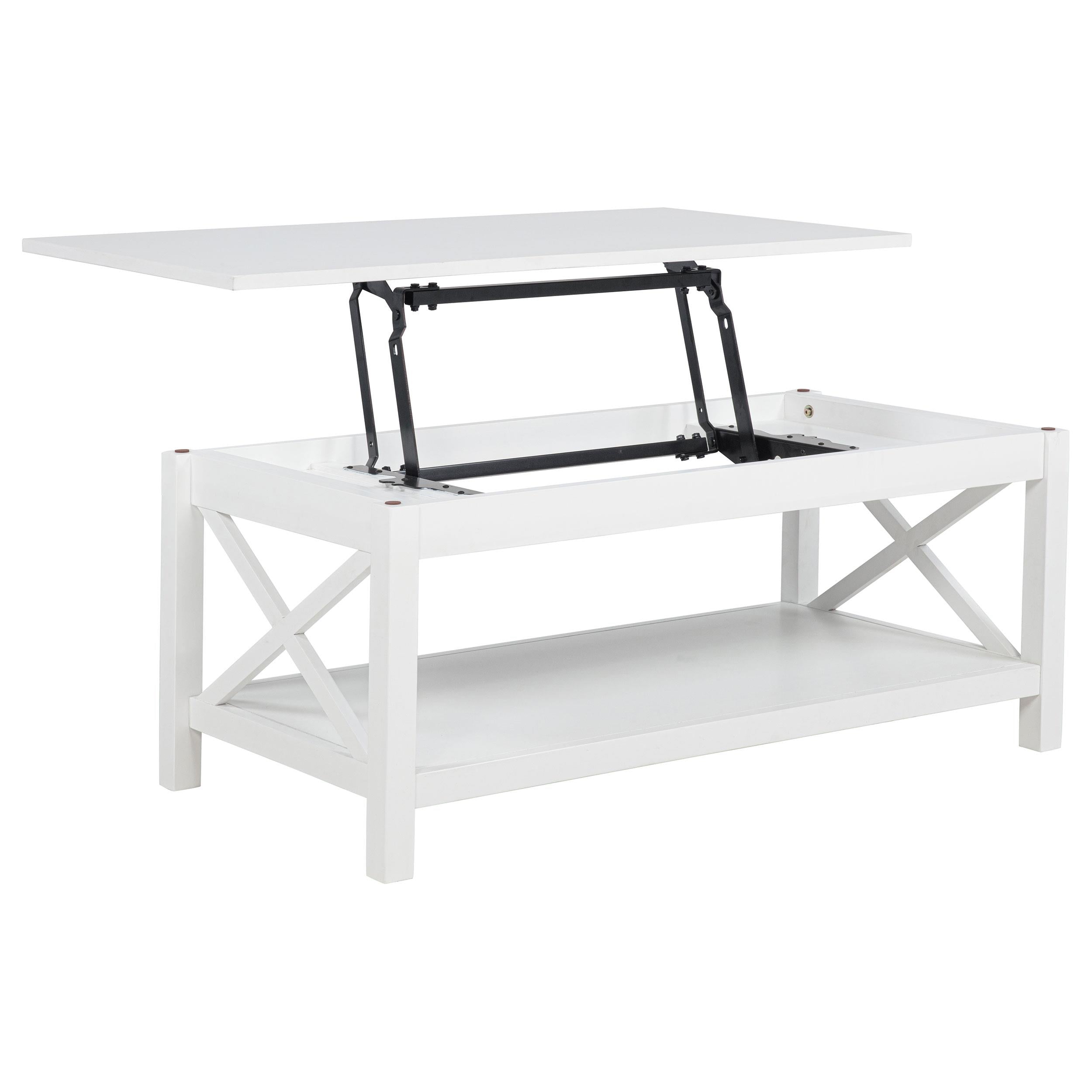  Coaster Furniture Skyview 722088-S2 2-piece Rectangular Lift Top Coffee Table Set - White IMAGE 13