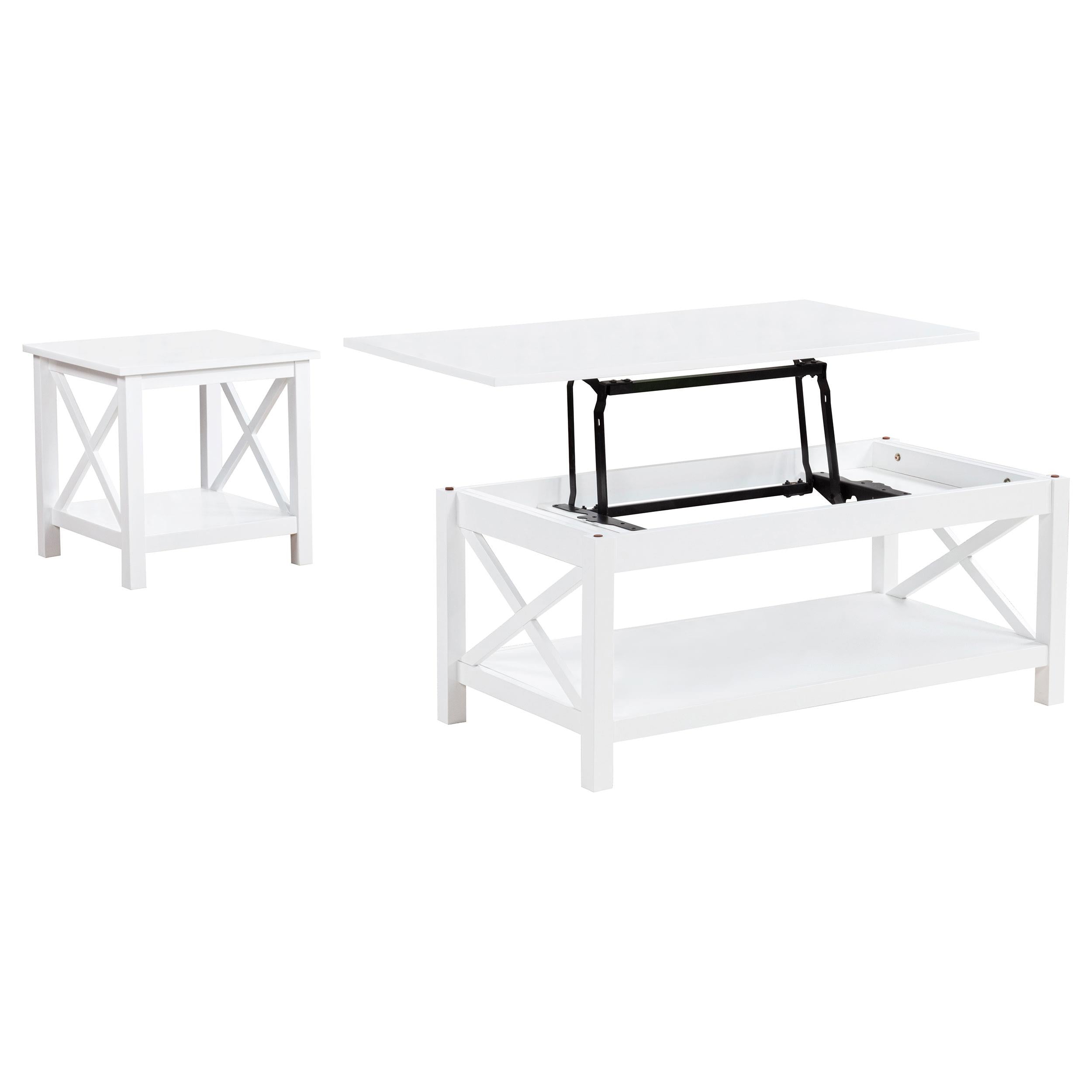  Coaster Furniture Skyview 722088-S2 2-piece Rectangular Lift Top Coffee Table Set - White IMAGE 2