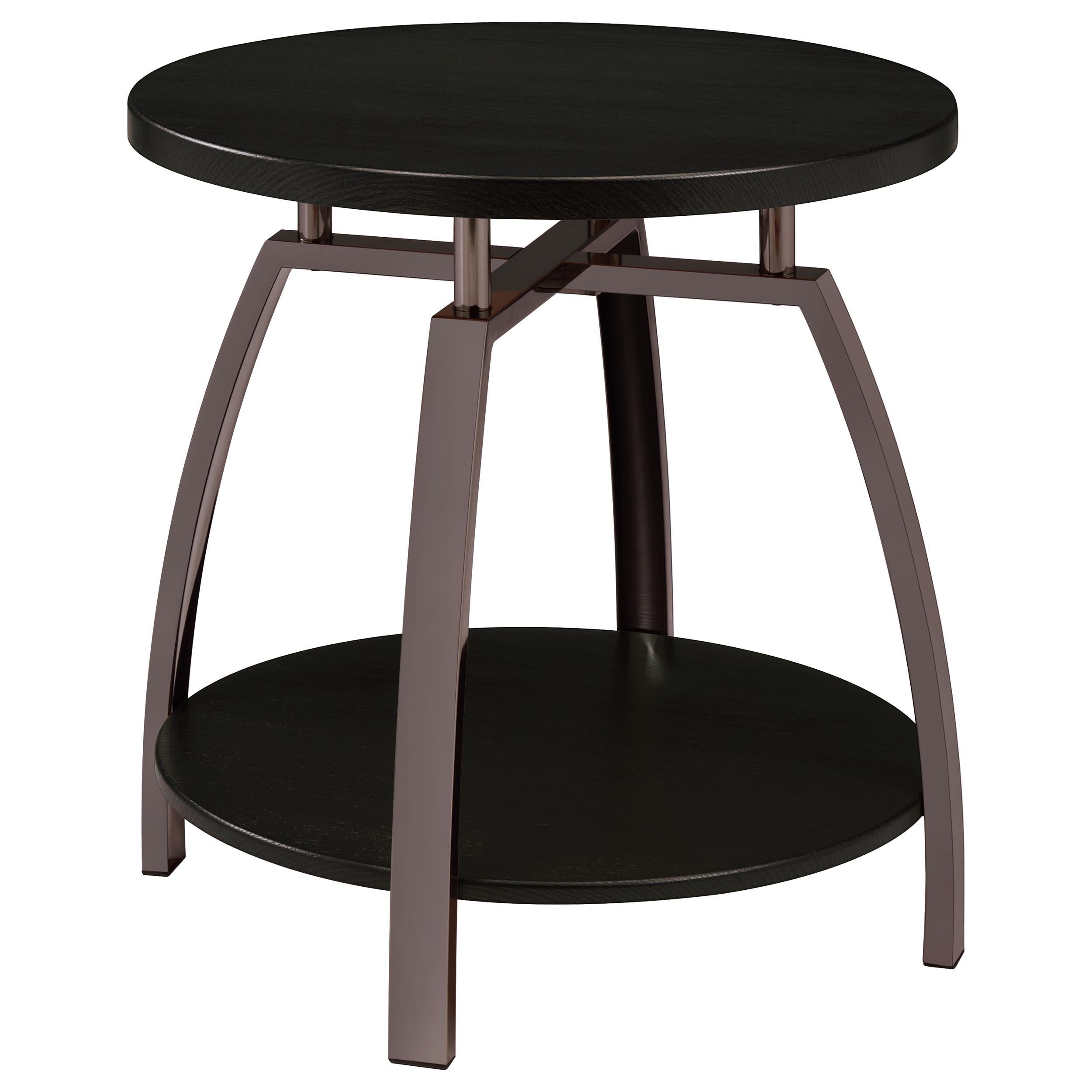  Coaster Furniture Dacre 722208-S3 3-piece Round Coffee and End Table Set - Dark Charcoal IMAGE 2
