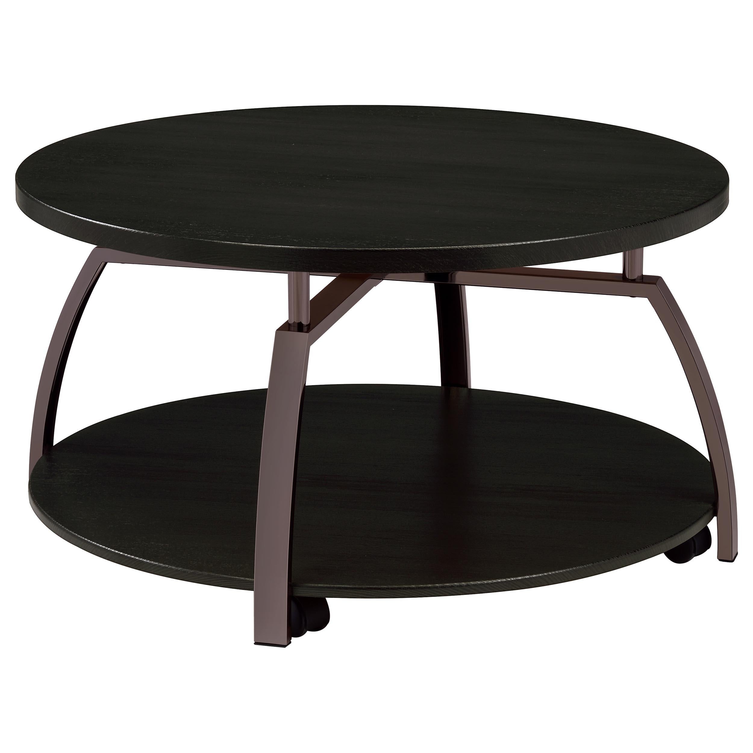  Coaster Furniture Dacre 722208-S3 3-piece Round Coffee and End Table Set - Dark Charcoal IMAGE 5