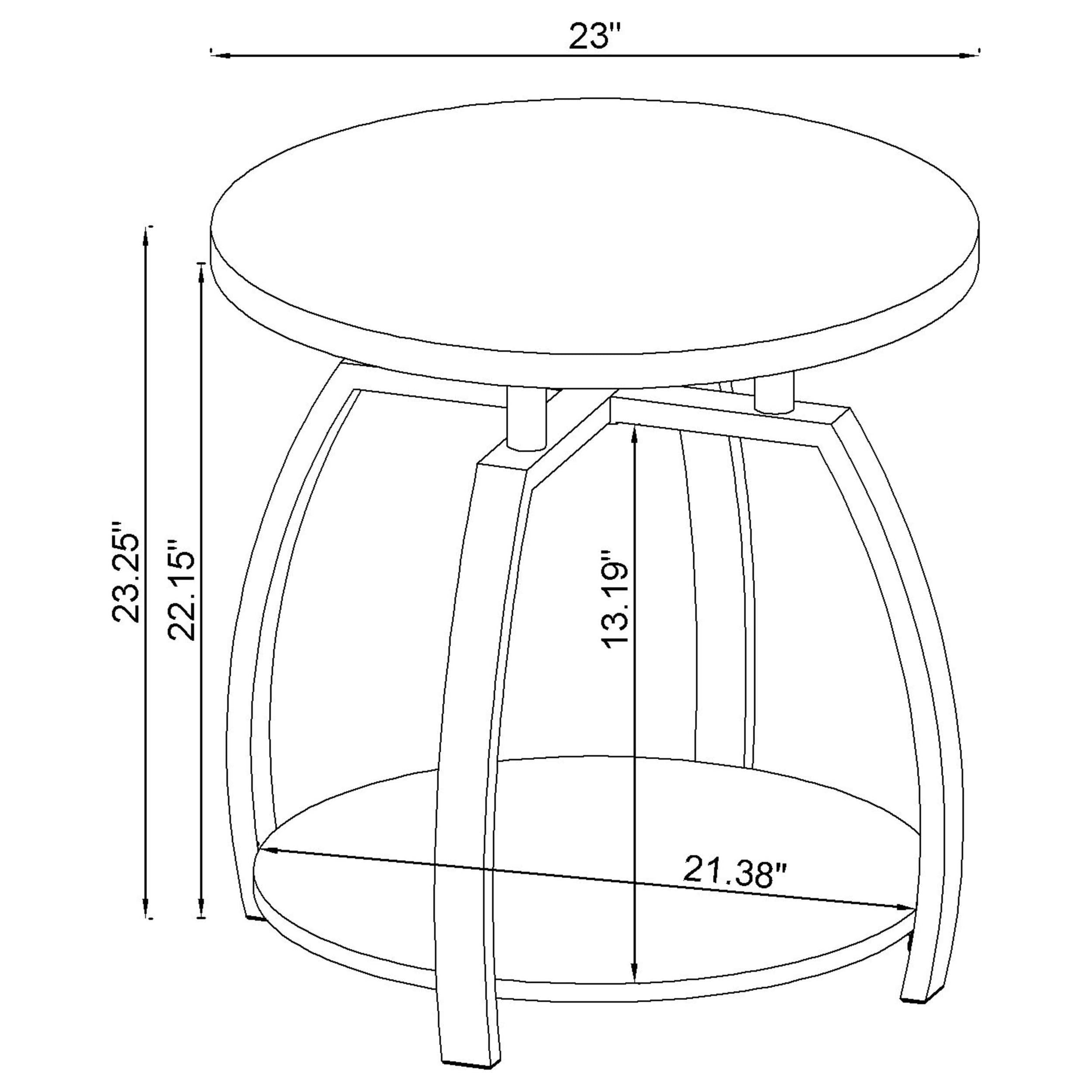  Coaster Furniture Dacre 722208-S3 3-piece Round Coffee and End Table Set - Dark Charcoal IMAGE 7