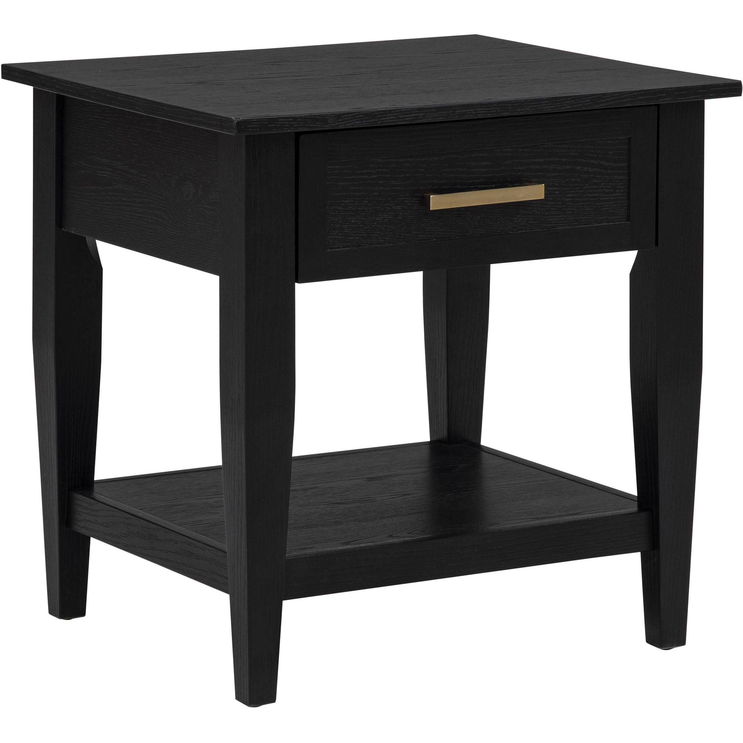  Coaster Furniture Lindenton 722727 1-drawer Wood Occasional End Table - Black IMAGE 1