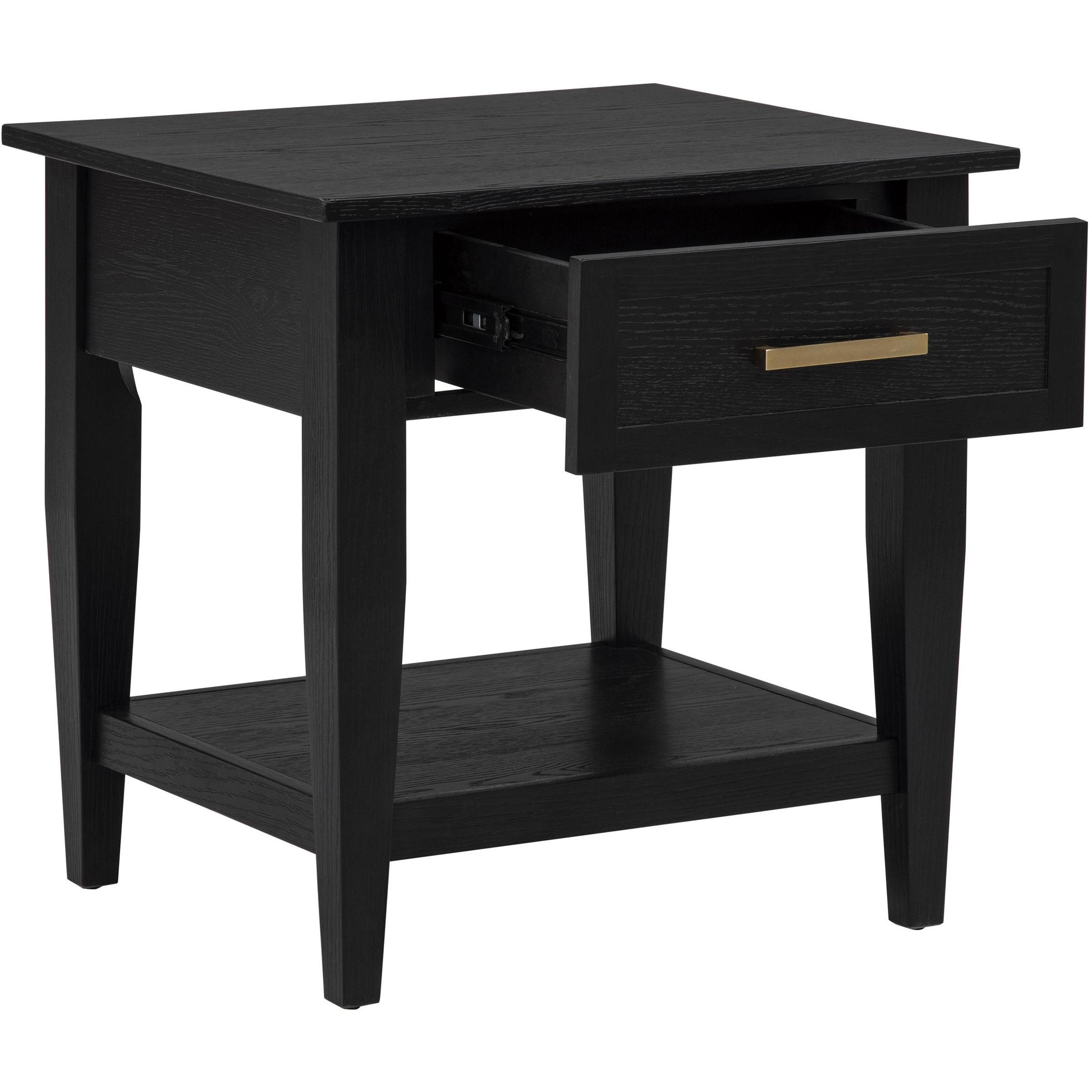 Coaster Furniture Lindenton 722727 1-drawer Wood Occasional End Table - Black IMAGE 3