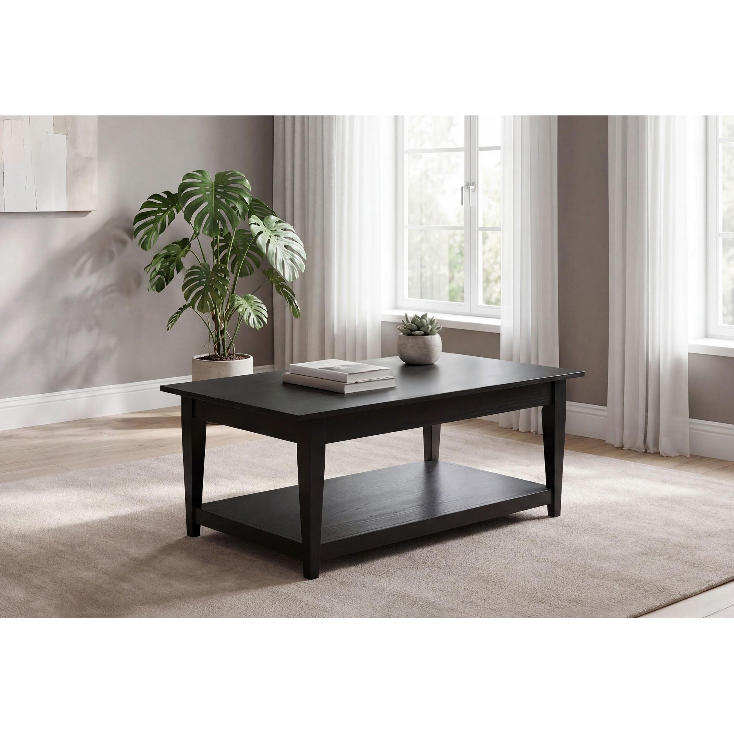 Coaster Furniture Lindenton 722728 Lift-Top Occasional Coffee Table - Black IMAGE 2