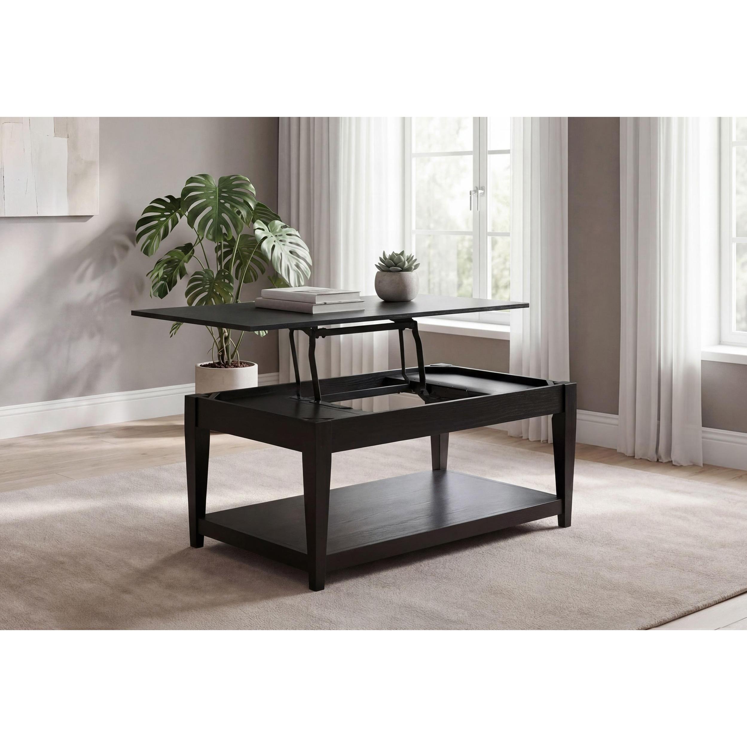  Coaster Furniture Lindenton 722728 Lift-Top Occasional Coffee Table - Black IMAGE 3