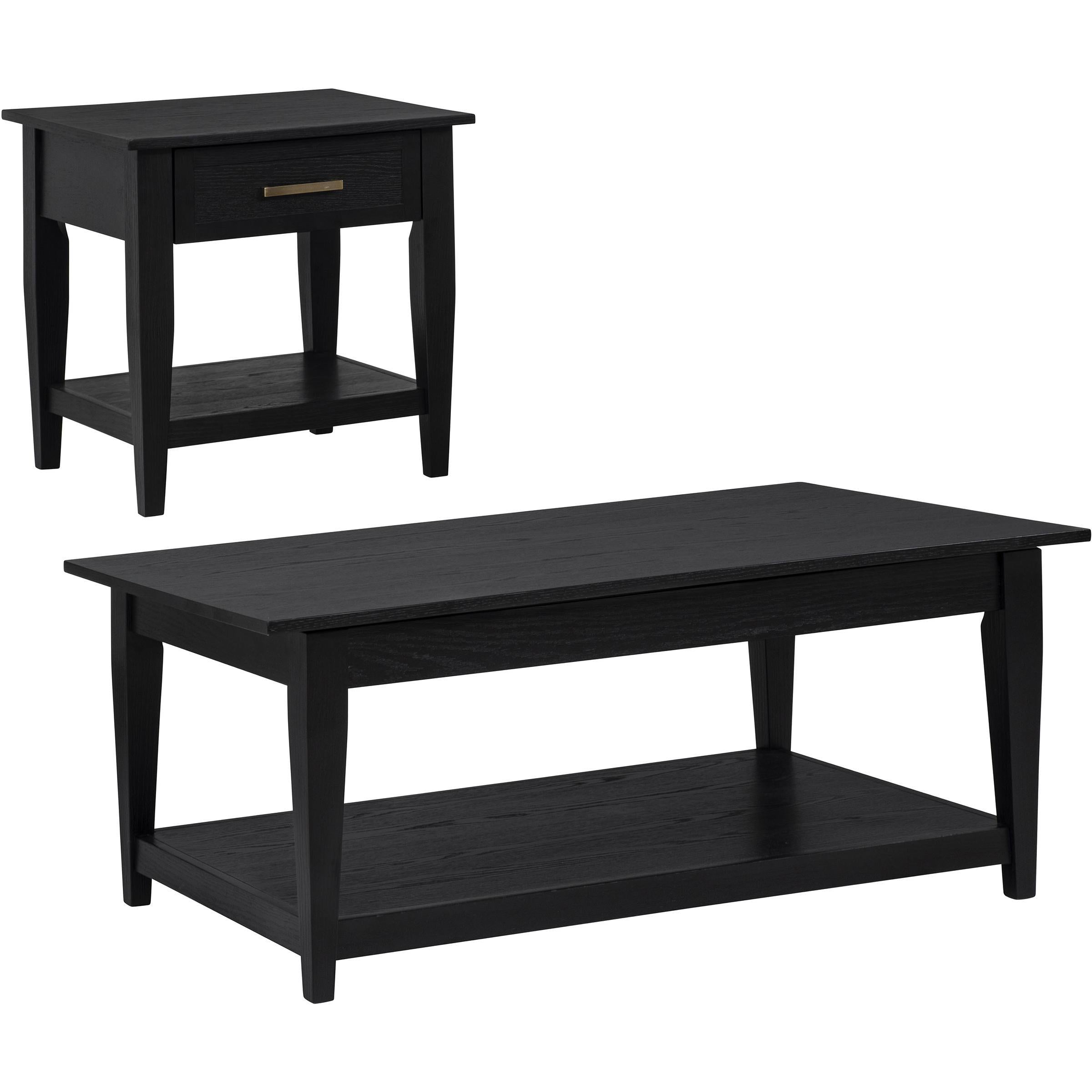  Coaster Furniture Lindenton 722728-S2 2-piece Wood Lift-Top Coffee and End Table Set - Black IMAGE 1