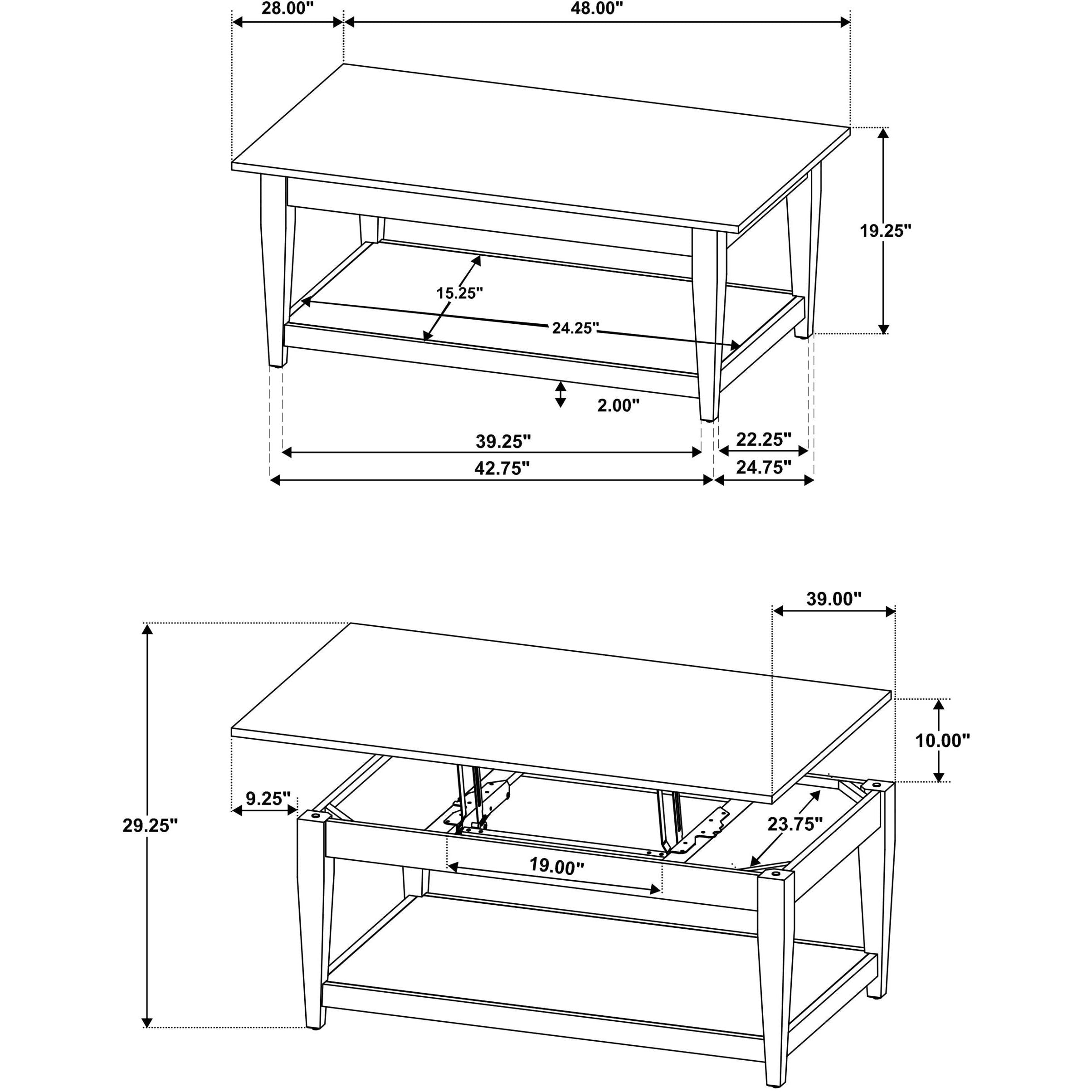  Coaster Furniture Lindenton 722728-S2 2-piece Wood Lift-Top Coffee and End Table Set - Black IMAGE 14