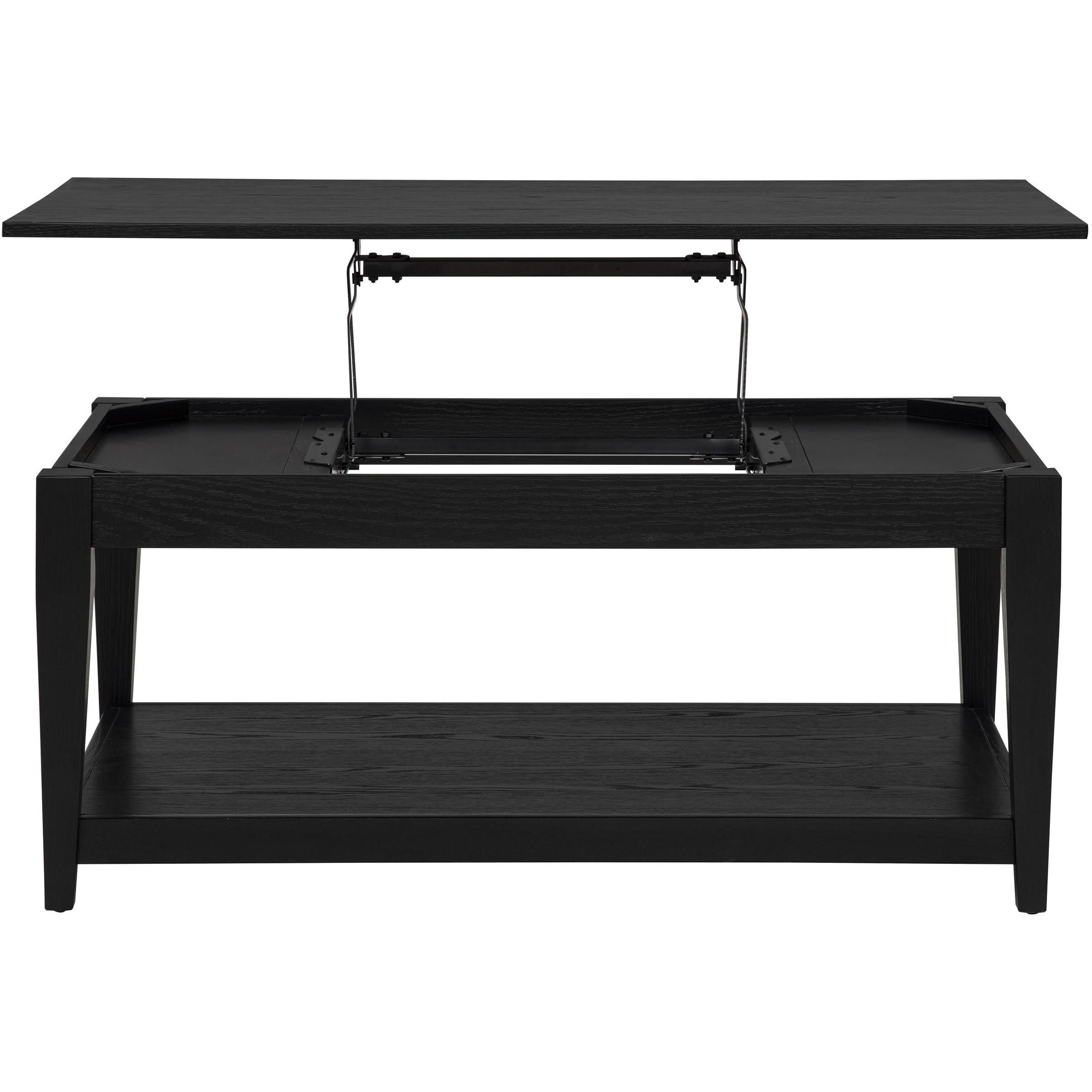  Coaster Furniture Lindenton 722728-S3 3-piece Wood Lift-Top Coffee and End Table Set - Black IMAGE 10