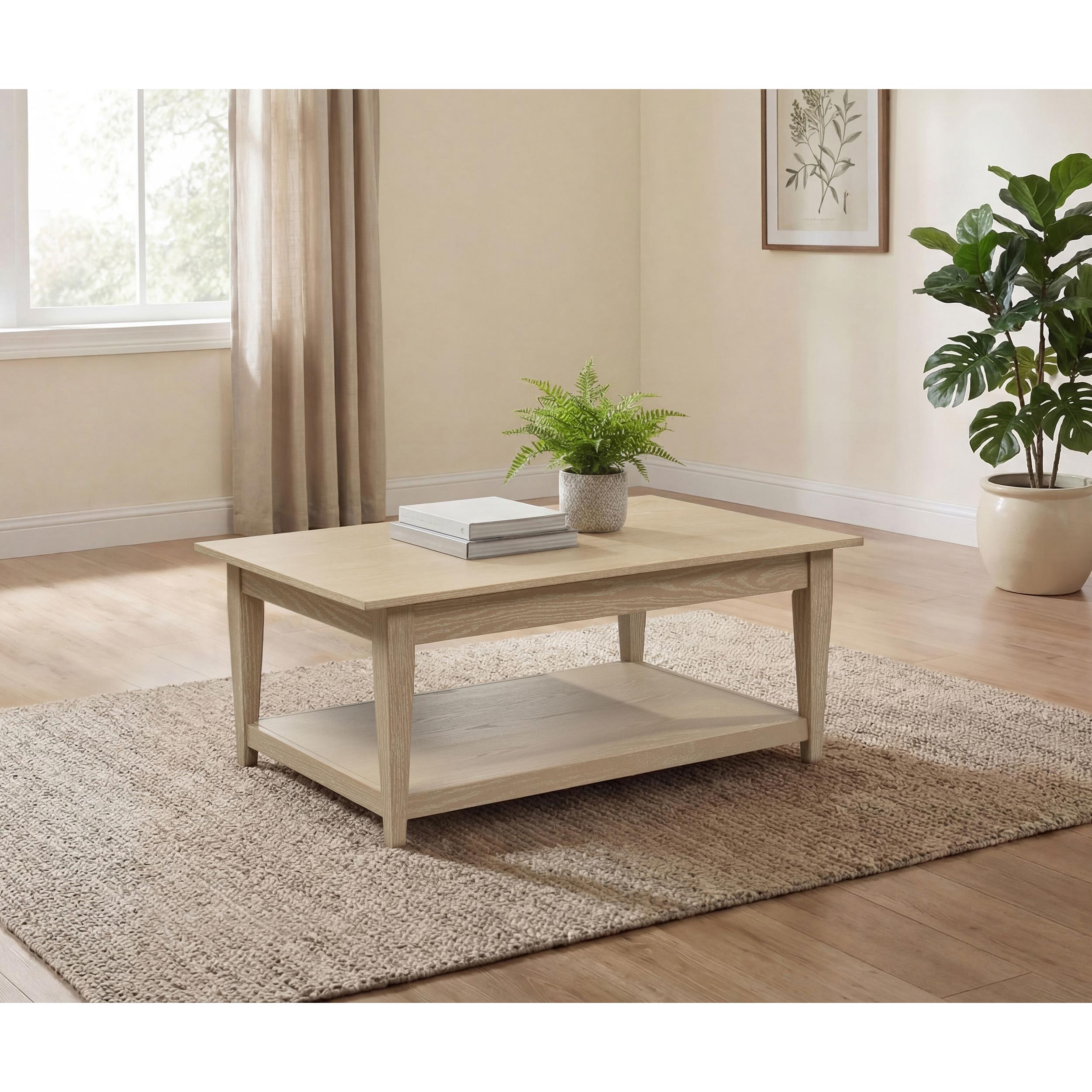  Coaster Furniture Lindenton 722758 Lift-Top Occasional Coffee Table - Blonde IMAGE 2