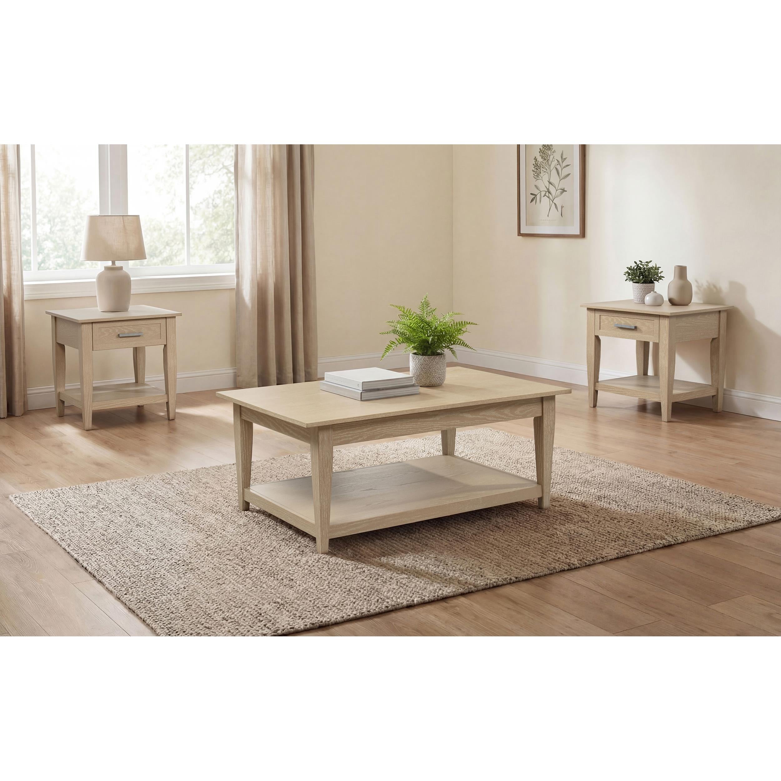  Coaster Furniture Lindenton 722758-S3 3-piece Wood Lift-Top Coffee and End Table Set - Blonde IMAGE 4