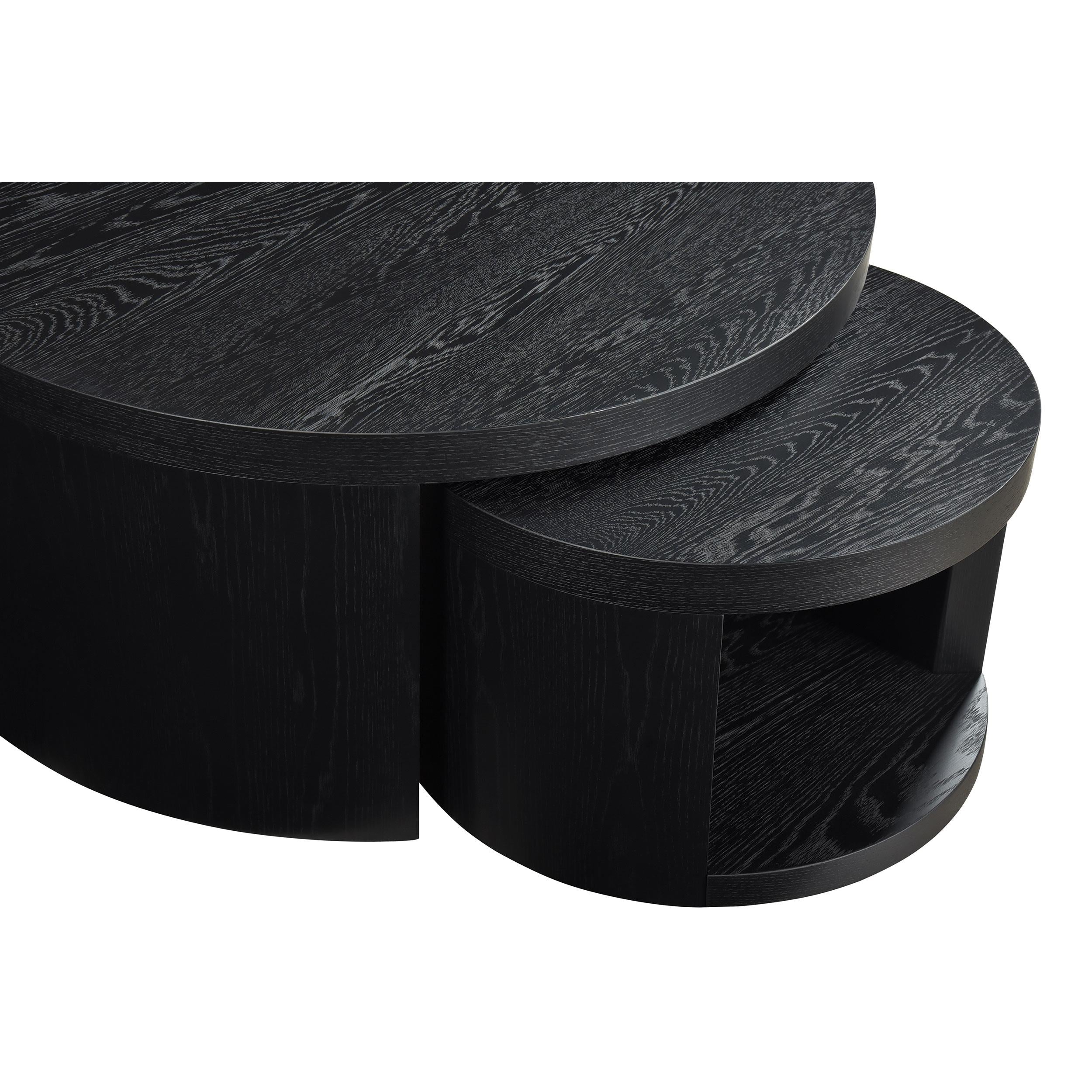  Coaster Furniture Sweeney 722820 2-piece Round Wood Occasional Nesting Table Set - Black IMAGE 2