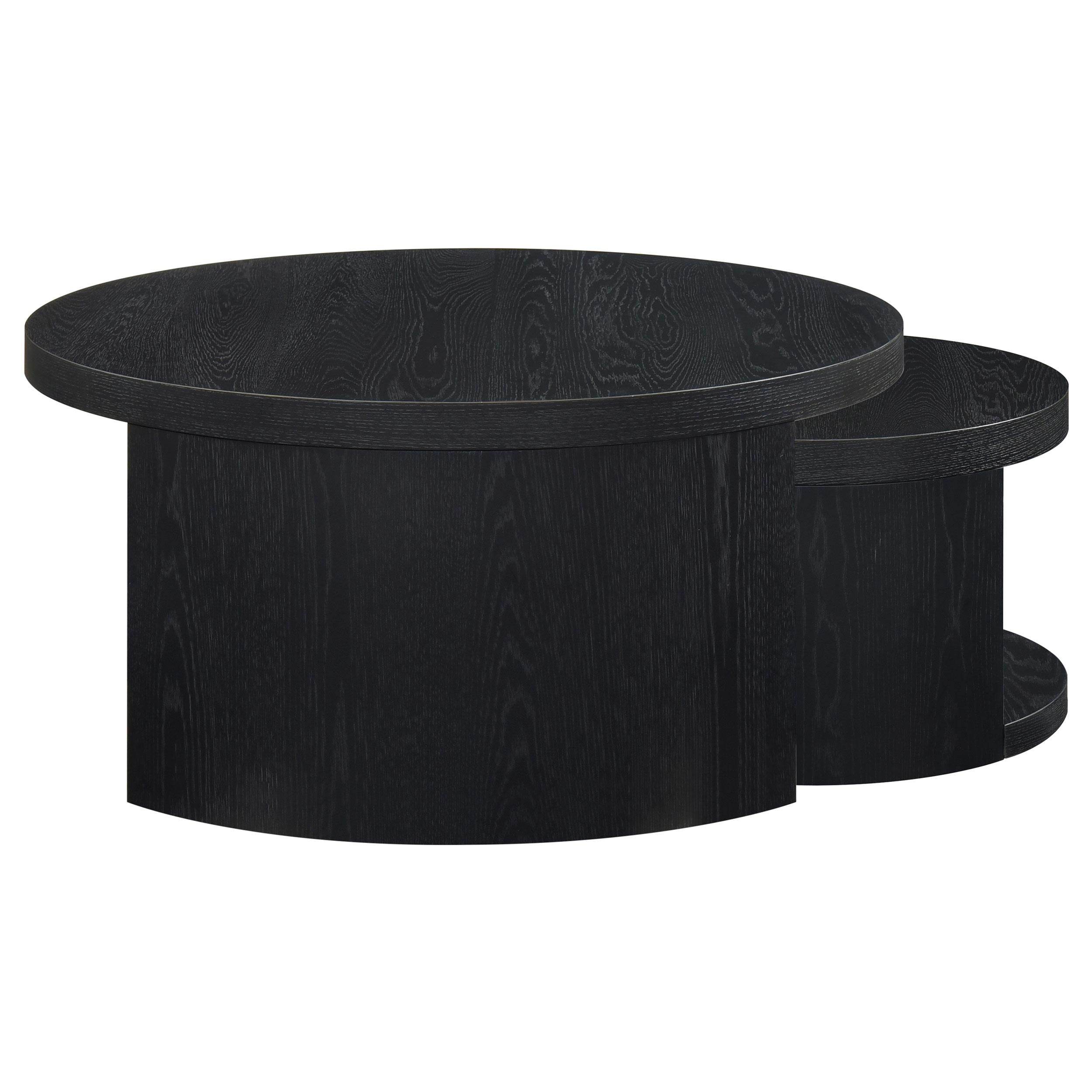  Coaster Furniture Sweeney 722820 2-piece Round Wood Occasional Nesting Table Set - Black IMAGE 6