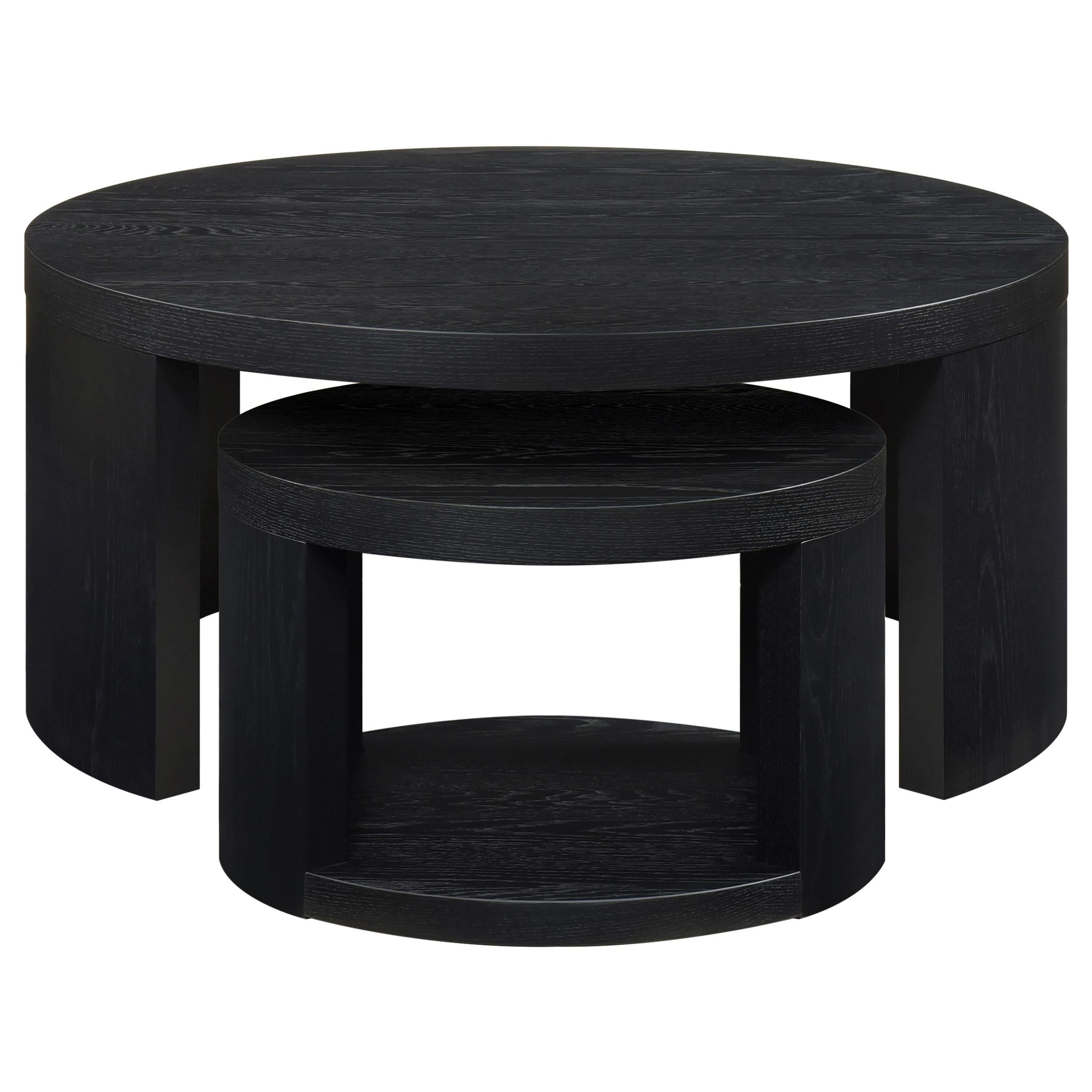  Coaster Furniture Sweeney 722820 2-piece Round Wood Occasional Nesting Table Set - Black IMAGE 8