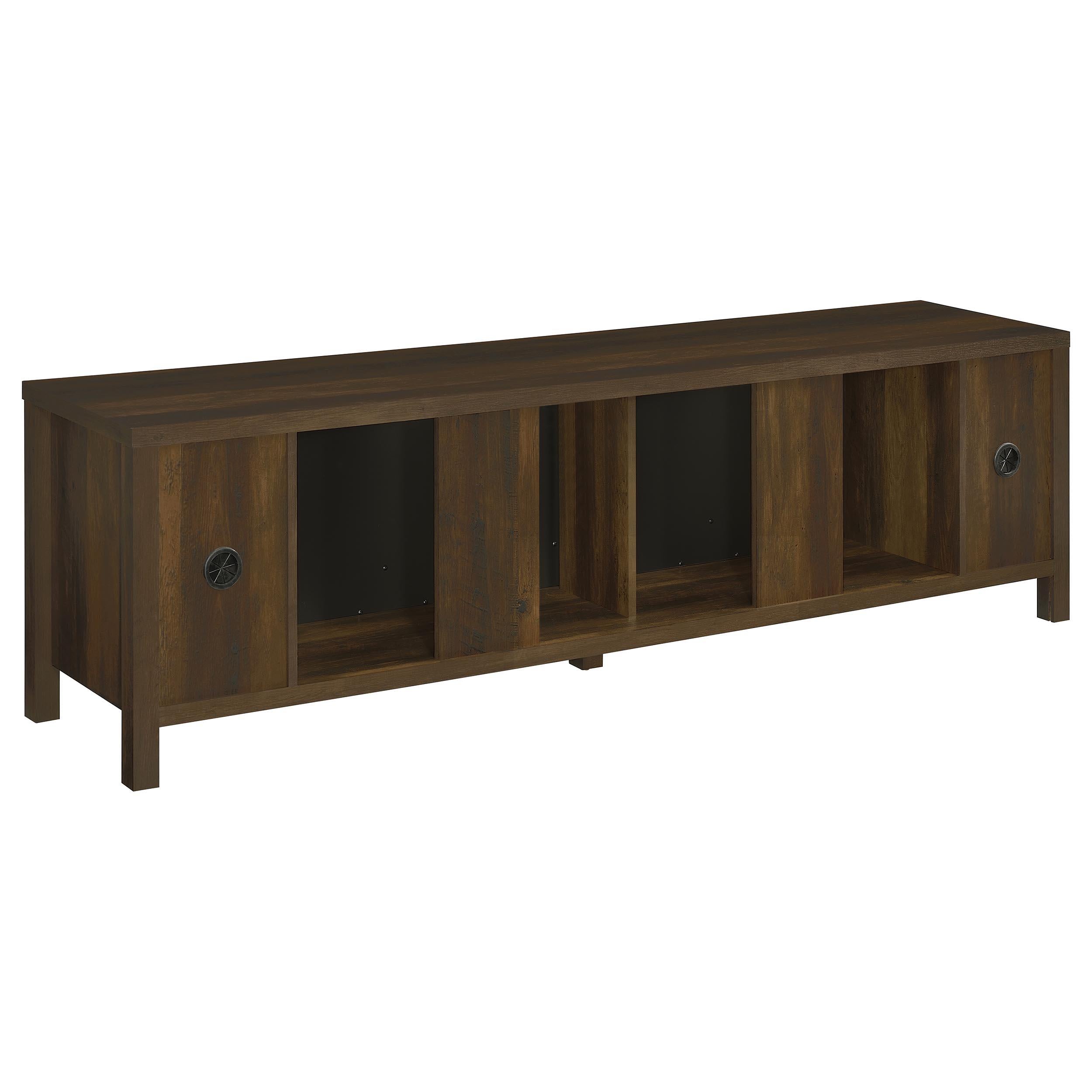  Coaster Furniture Carey 722823 79-inch TV Stand Fireplace Media Console - Dark Pine IMAGE 1