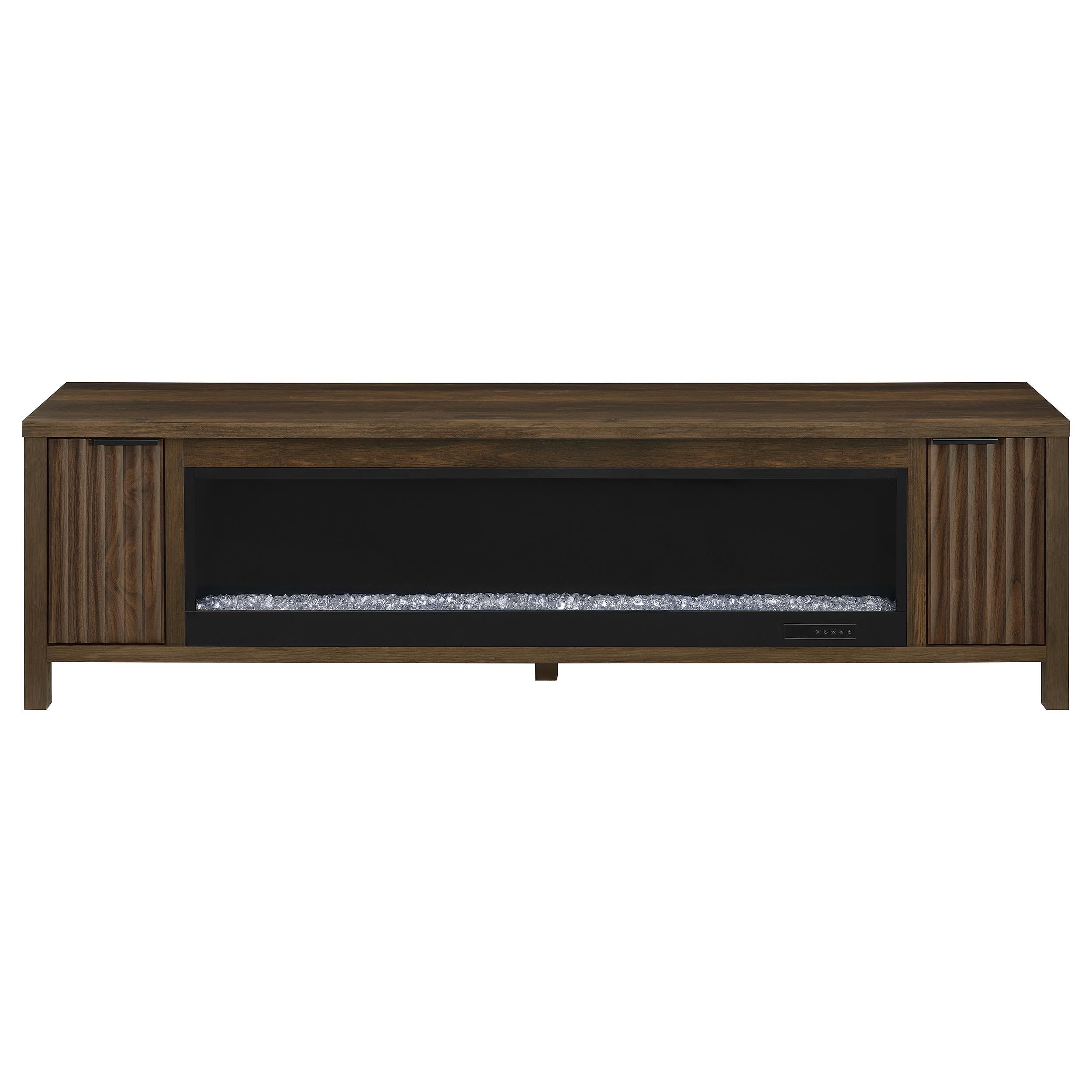  Coaster Furniture Carey 722823 79-inch TV Stand Fireplace Media Console - Dark Pine IMAGE 6