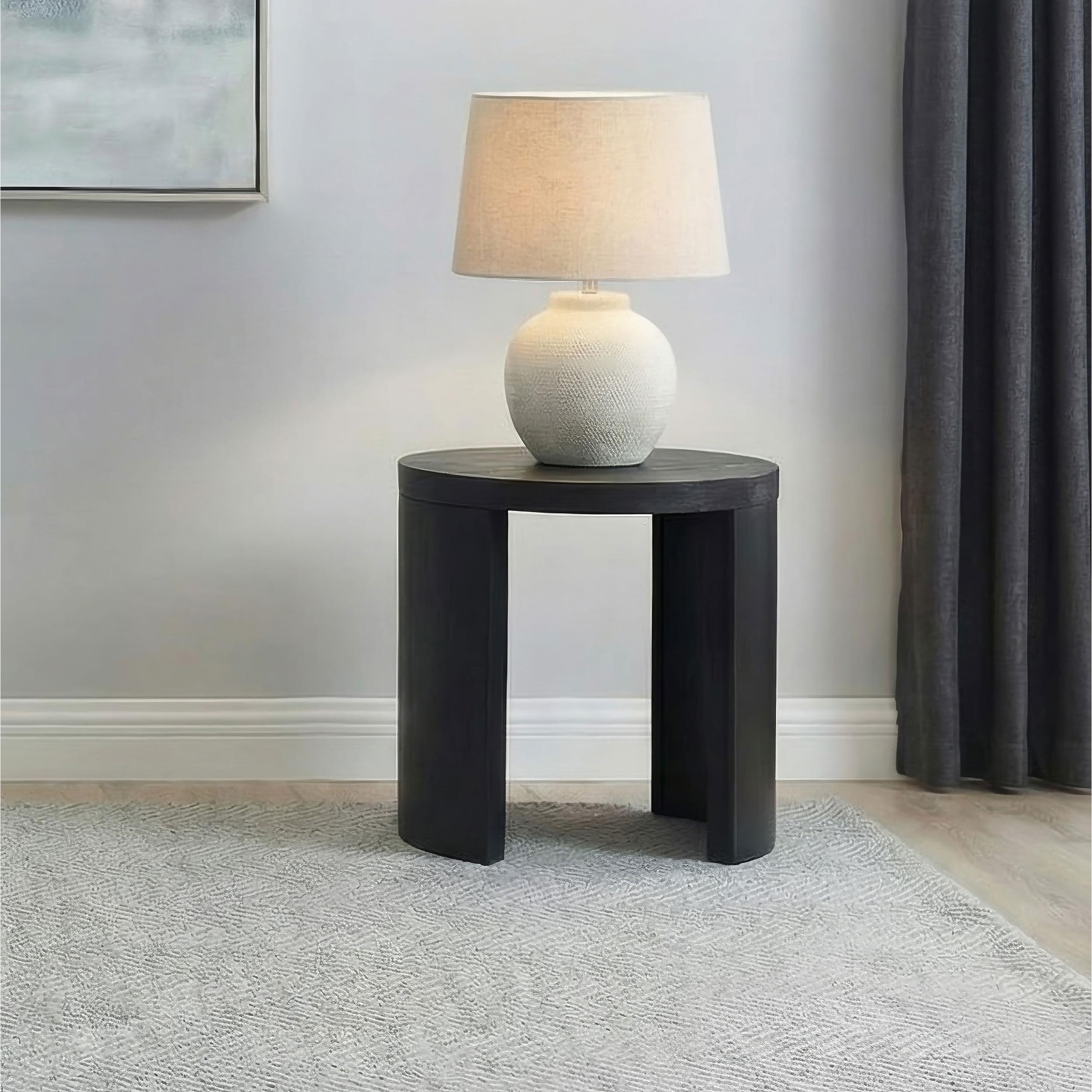  Coaster Furniture Sweeney 722827 24-inch Round Wood Occasional End Table - Black IMAGE 6
