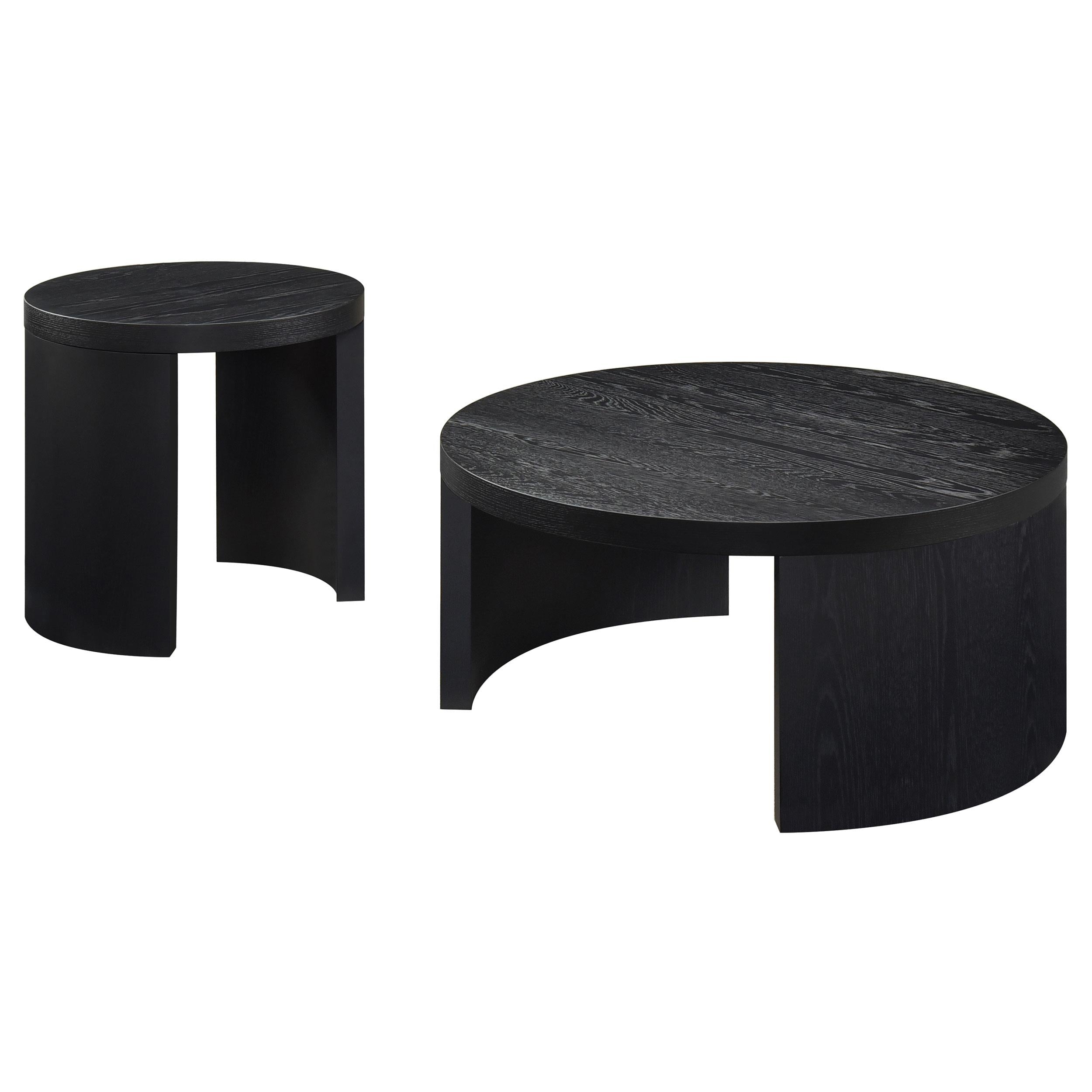  Coaster Furniture Sweeney 722828-S2 2-piece Coffee and End Occasional Table Set - Black IMAGE 1