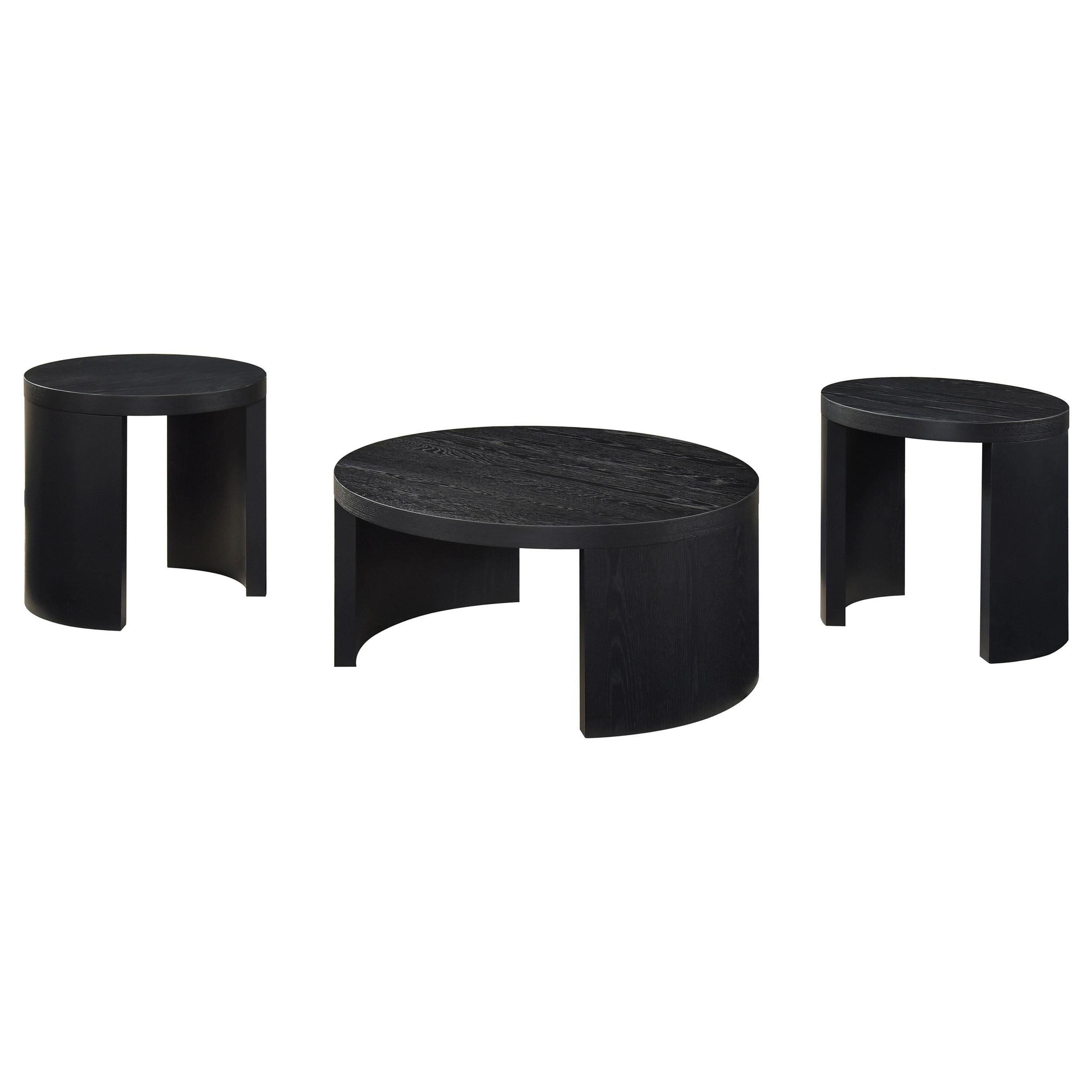  Coaster Furniture Sweeney 722828-S3 3-piece Coffee and End Occasional Table Set - Black IMAGE 1