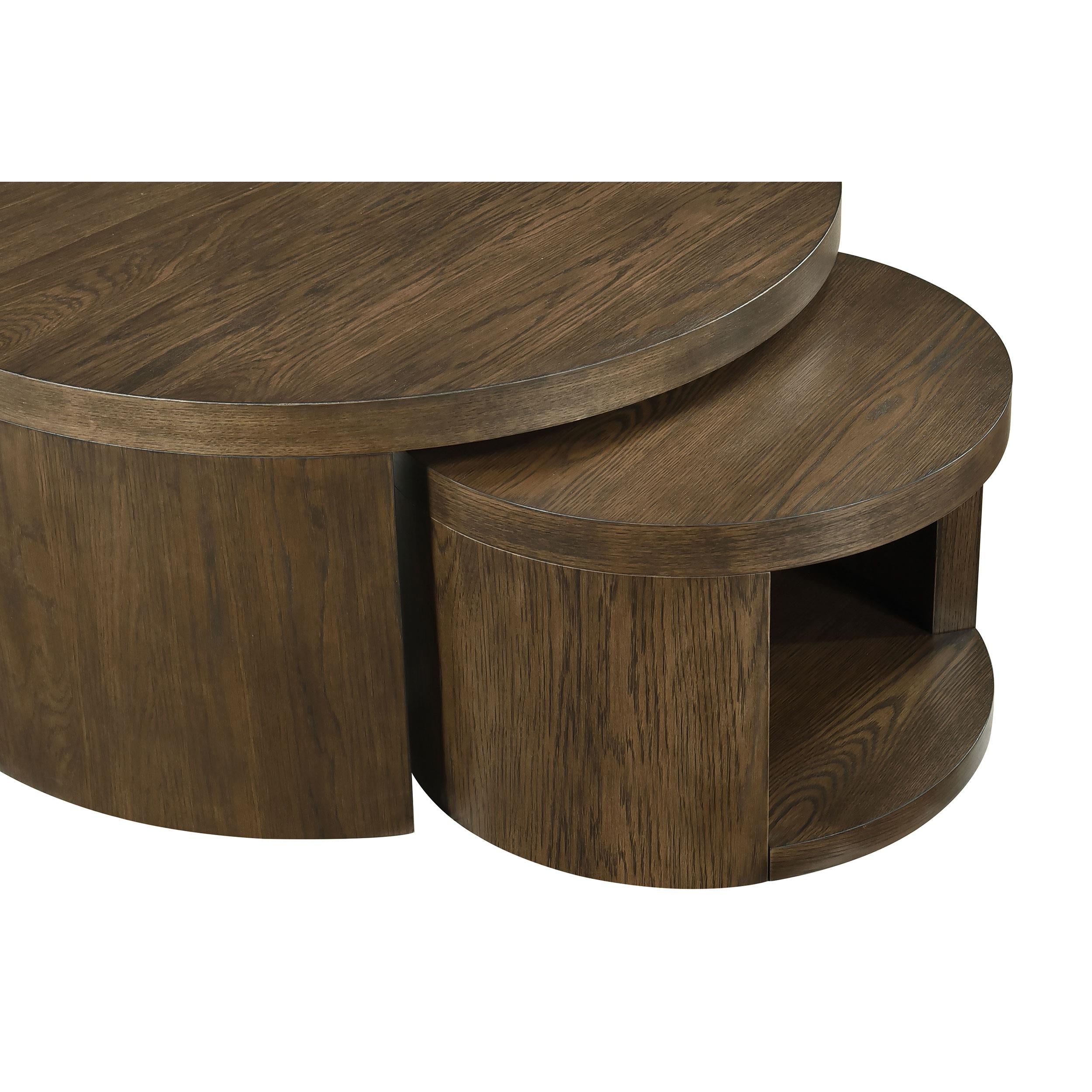  Coaster Furniture Sweeney 722830 2-piece Round Wood Occasional Nesting Table Set - Dark Walnut IMAGE 8