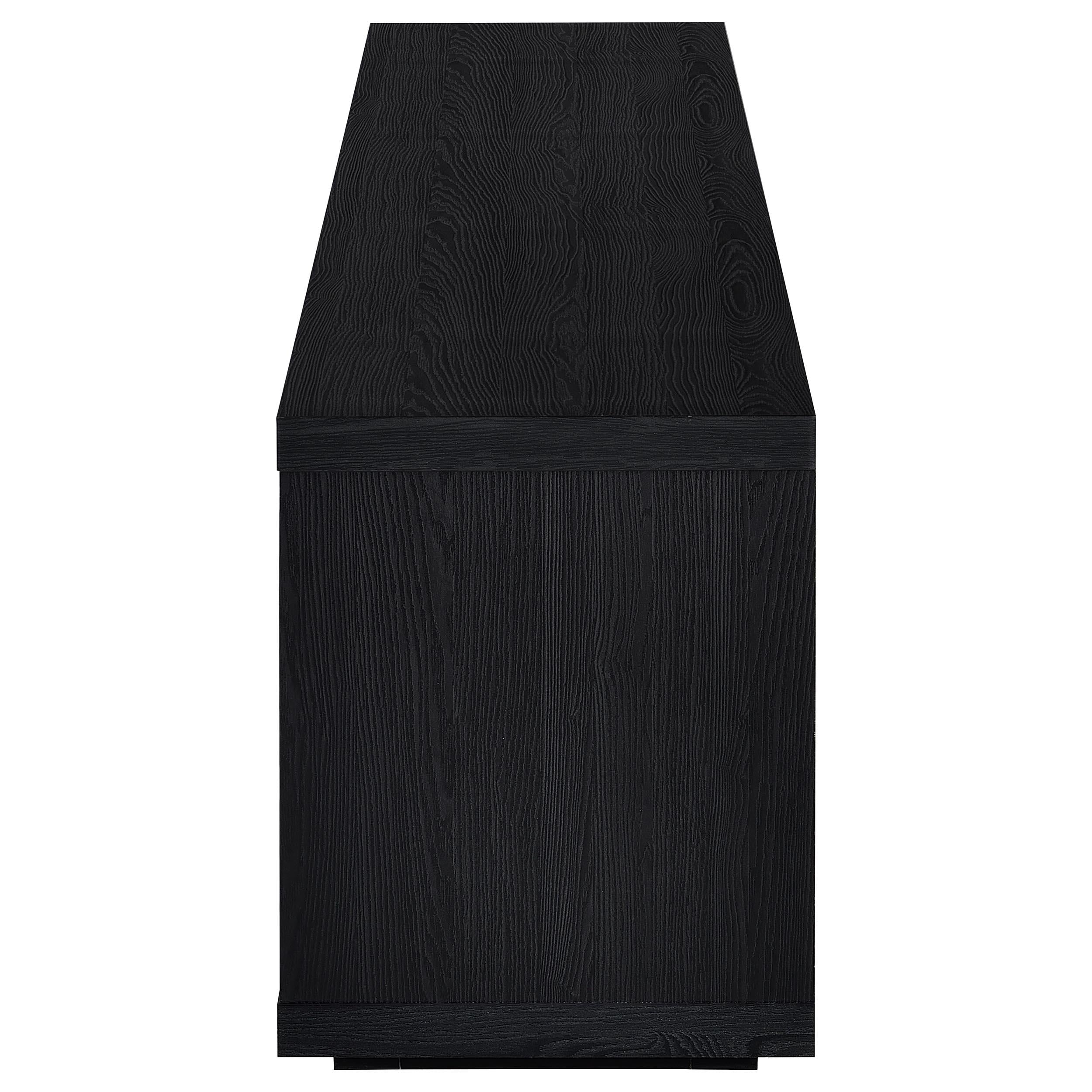  Coaster Furniture Deiter 722833 79-inch TV Stand Fireplace Media Console - Black IMAGE 2