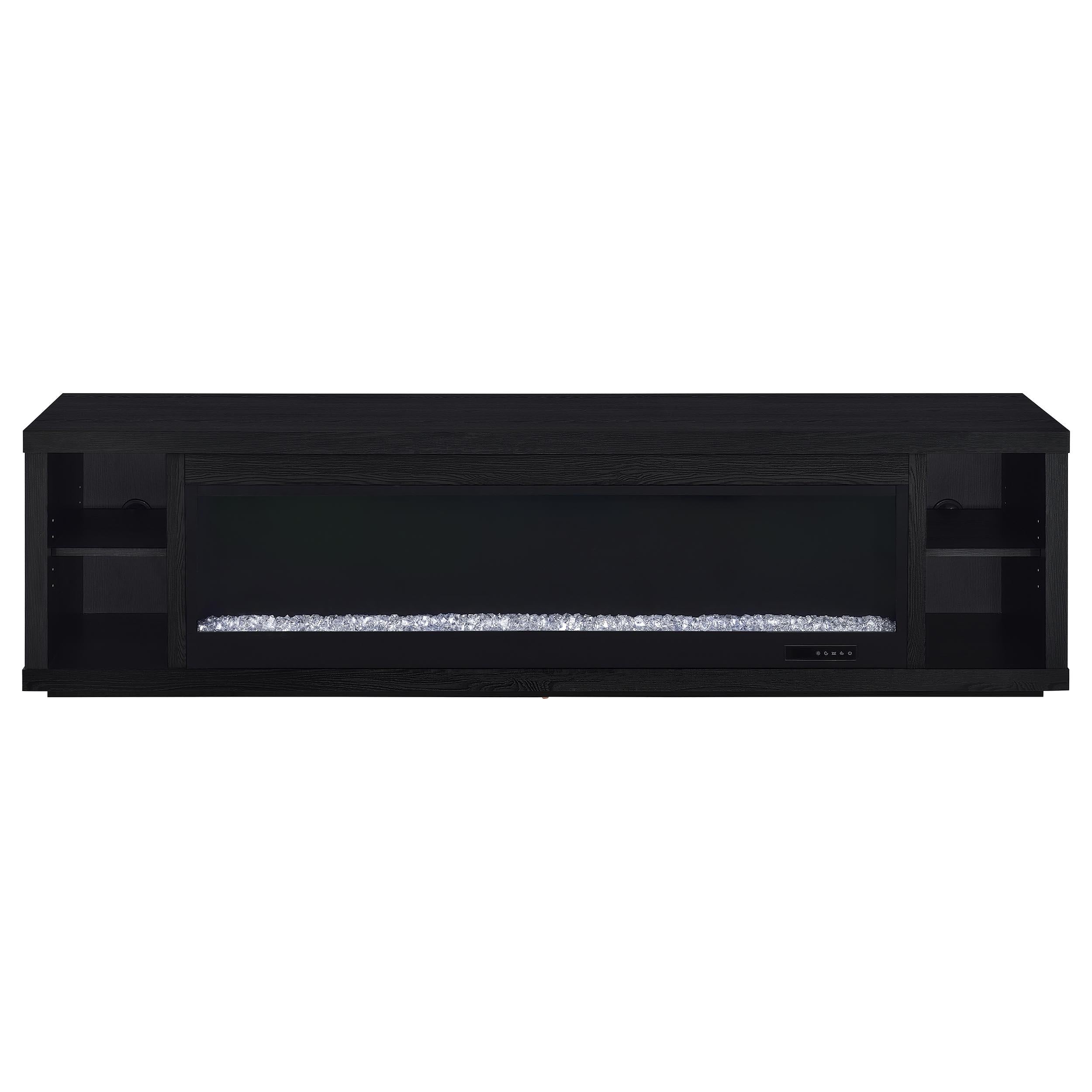  Coaster Furniture Deiter 722833 79-inch TV Stand Fireplace Media Console - Black IMAGE 8