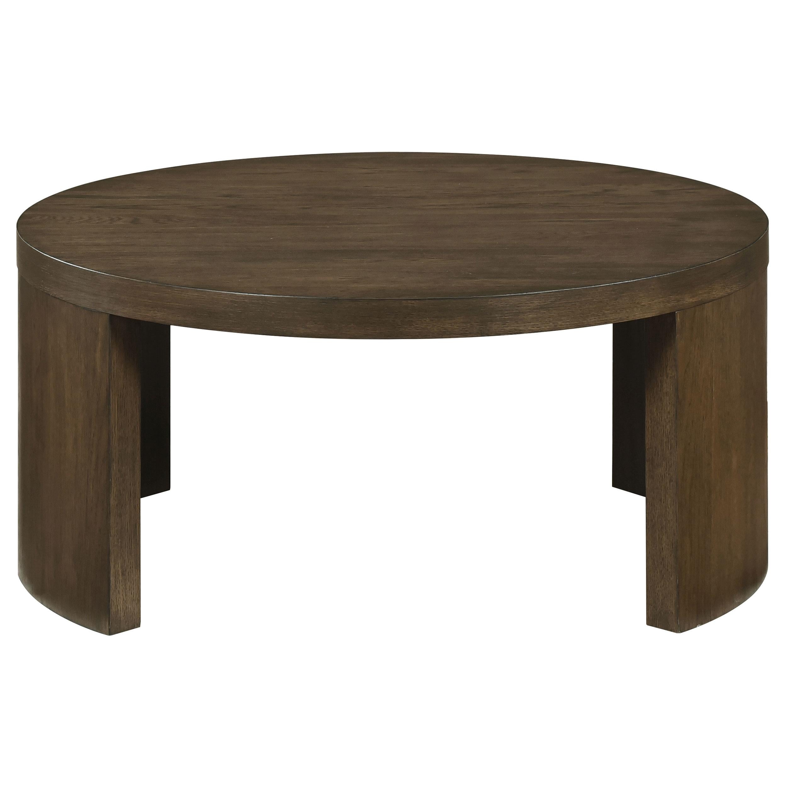  Coaster Furniture Sweeney 722838 39-inch Round Wood Occasional Coffee Table - Dark Walnut IMAGE 1