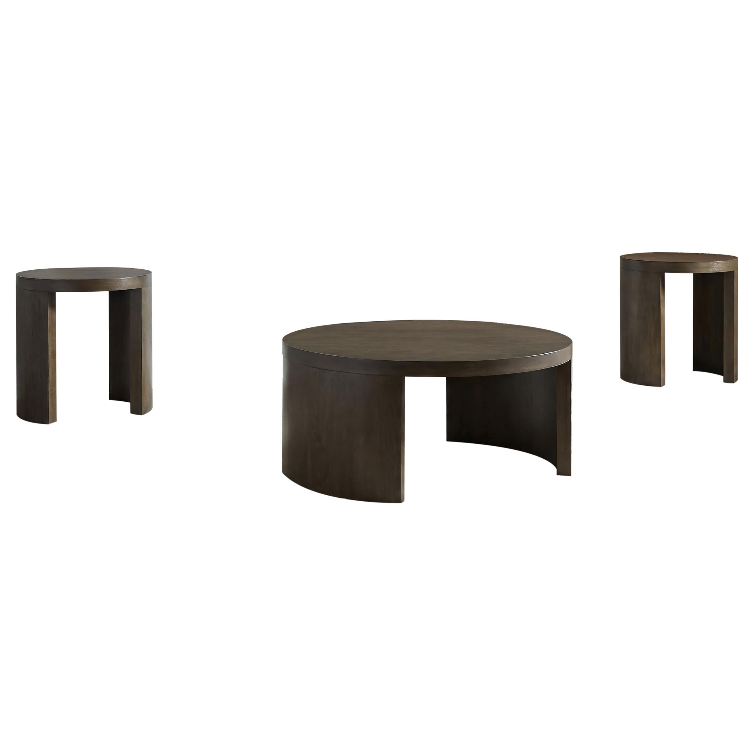  Coaster Furniture Sweeney 722838-S3 3-piece Coffee and End Occasional Table Set - Dark Walnut IMAGE 1