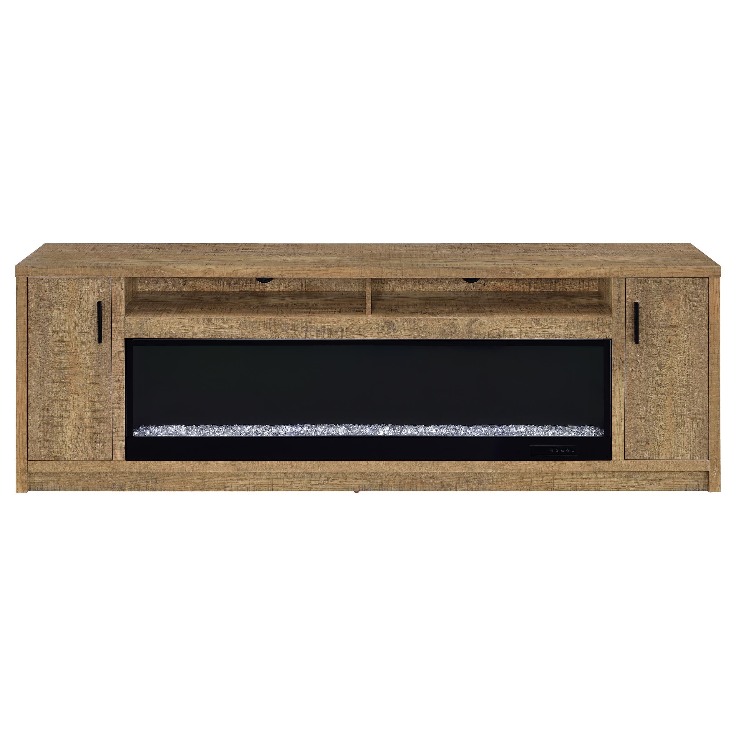  Coaster Furniture Eddy 722843 79-inch 2-door TV Stand Fireplace Media Console - Mango IMAGE 6