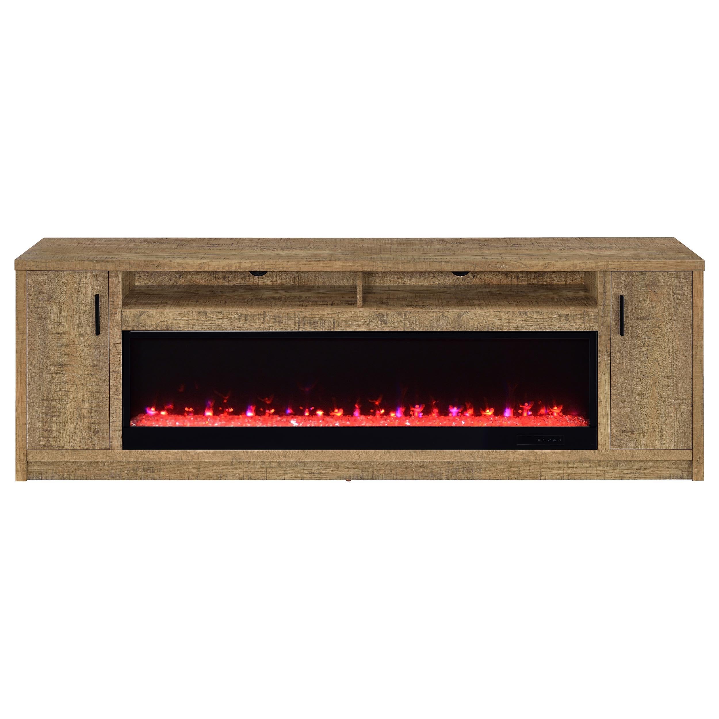  Coaster Furniture Eddy 722843 79-inch 2-door TV Stand Fireplace Media Console - Mango IMAGE 7
