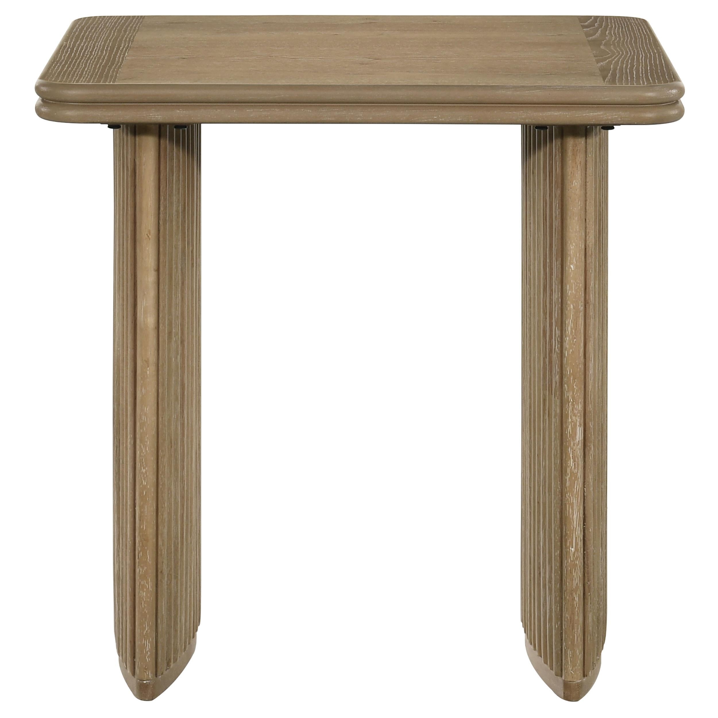  Coaster Furniture Adina 722857 Square Wood End Table - Distressed Light Brown IMAGE 1
