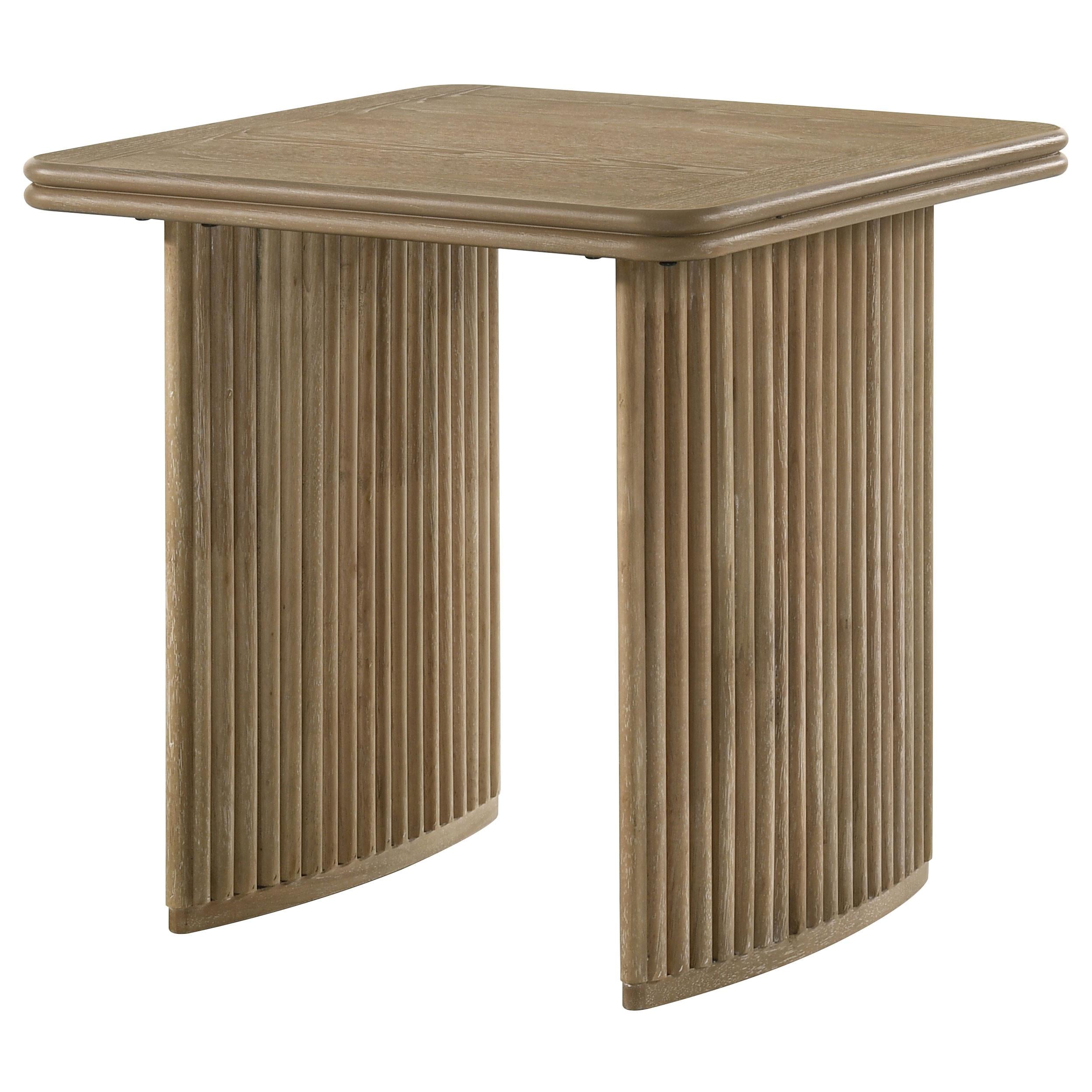  Coaster Furniture Adina 722857 Square Wood End Table - Distressed Light Brown IMAGE 4