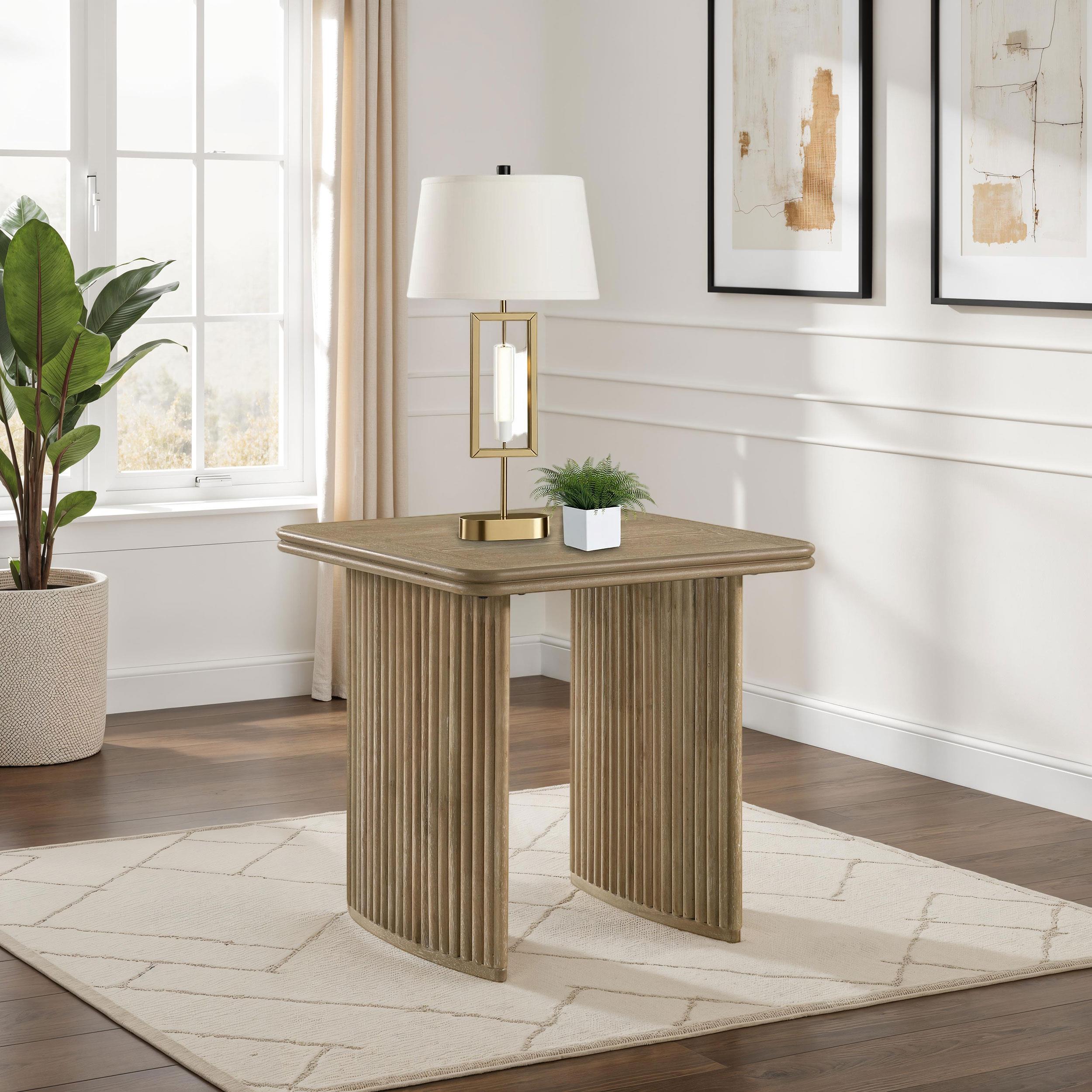  Coaster Furniture Adina 722857 Square Wood End Table - Distressed Light Brown IMAGE 5