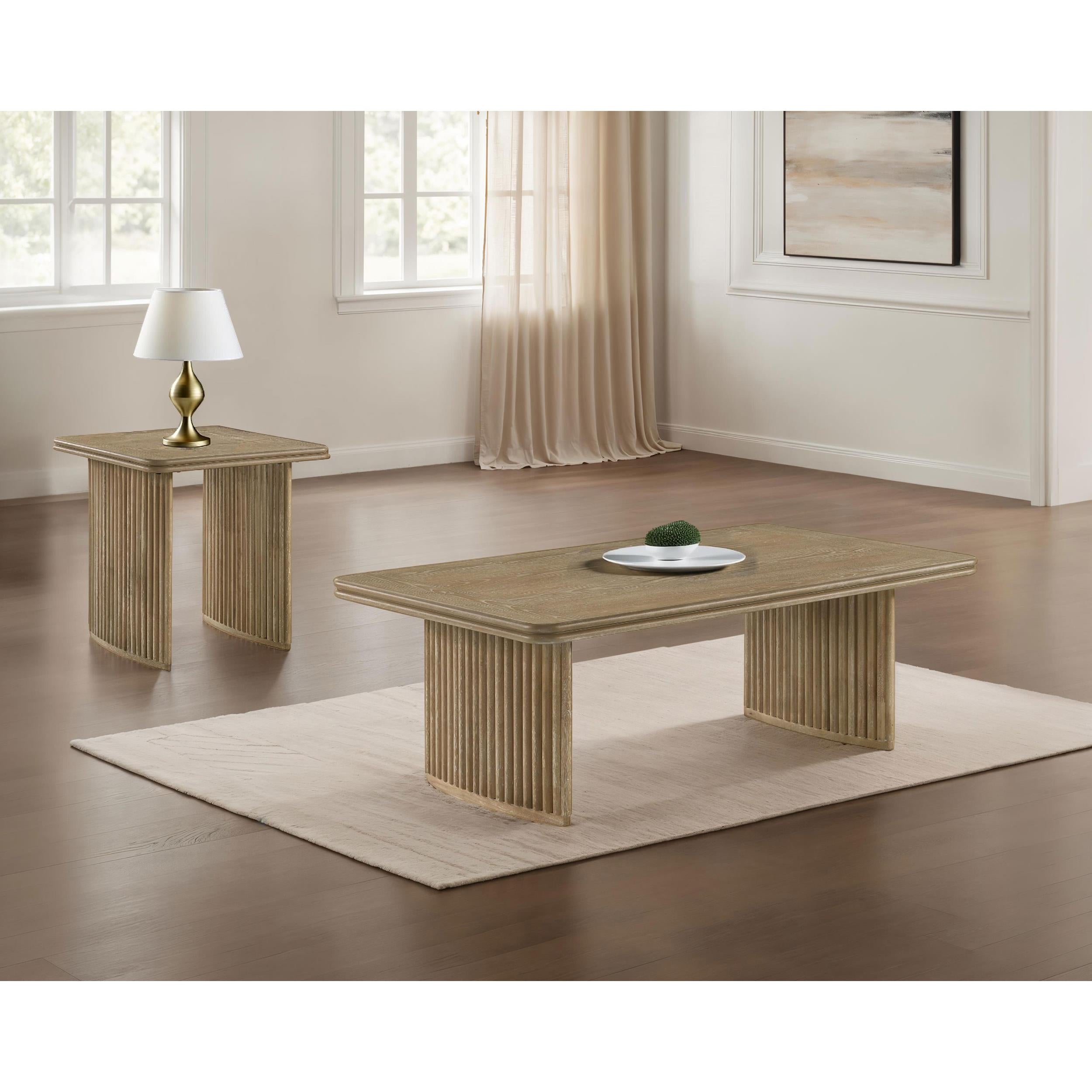  Coaster Furniture Adina 722858-S2 2-piece Wood Coffee Table Set - Distressed Light Brown IMAGE 2