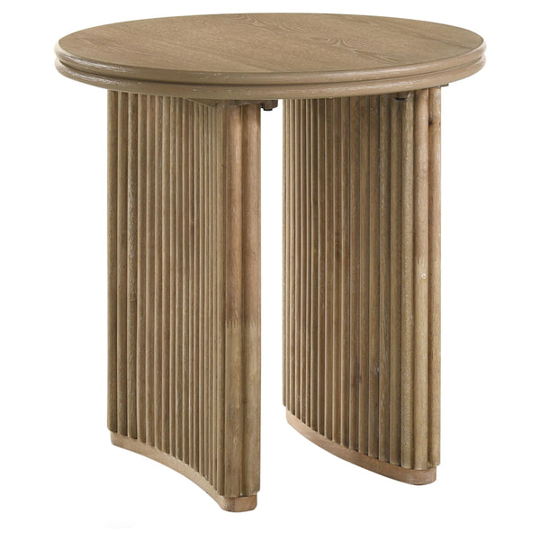 Coaster Furniture Adina 722937 Round Wood End Table - Distressed Light Brown