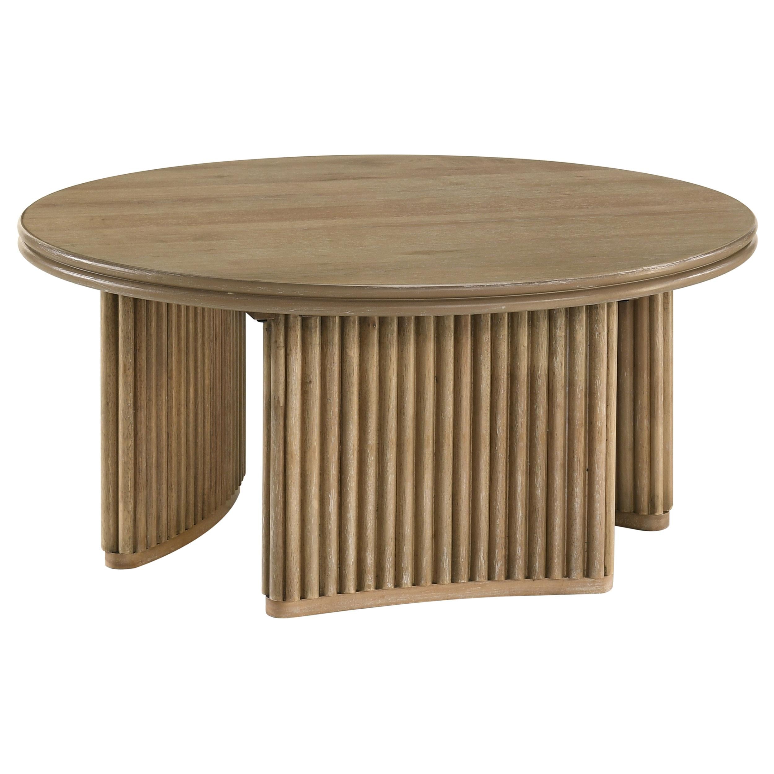  Coaster Furniture Adina 722938-S2 2-piece Round Coffee Table Set - Distressed Light Brown IMAGE 6