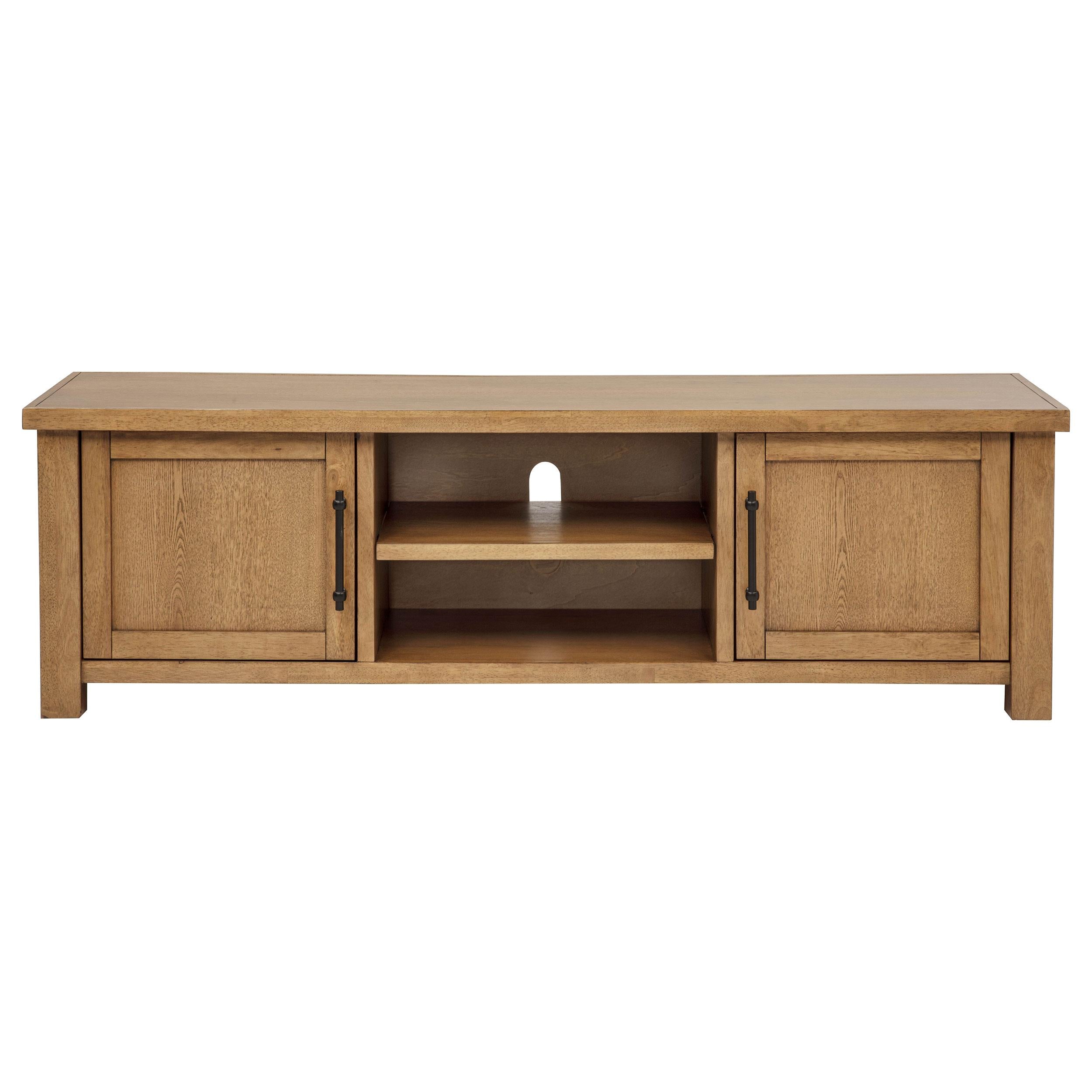  Coaster Furniture Beasley 723323 2-Door 71-Inch Wood TV Stand Media Console - Golden Oak IMAGE 10