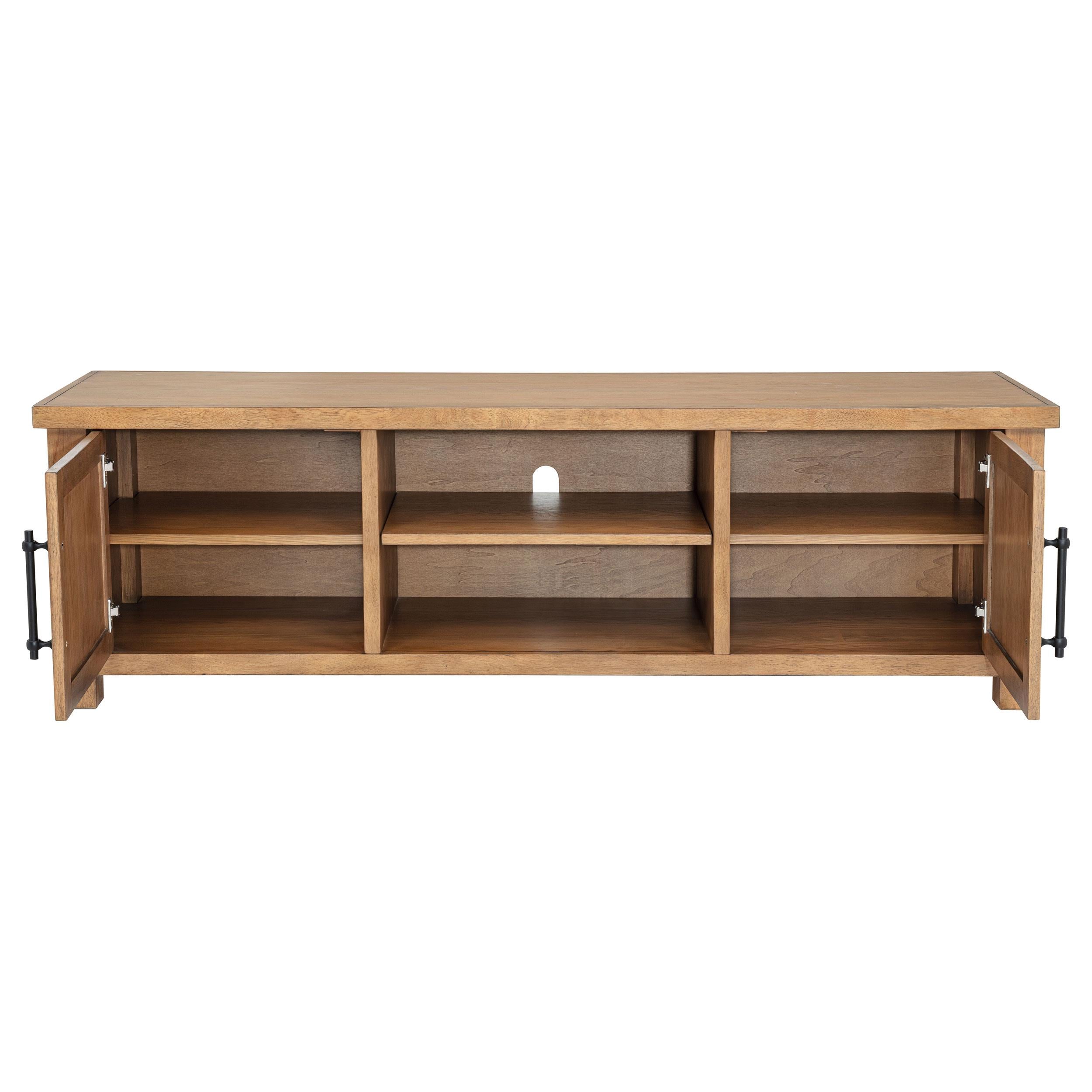  Coaster Furniture Beasley 723323 2-Door 71-Inch Wood TV Stand Media Console - Golden Oak IMAGE 3