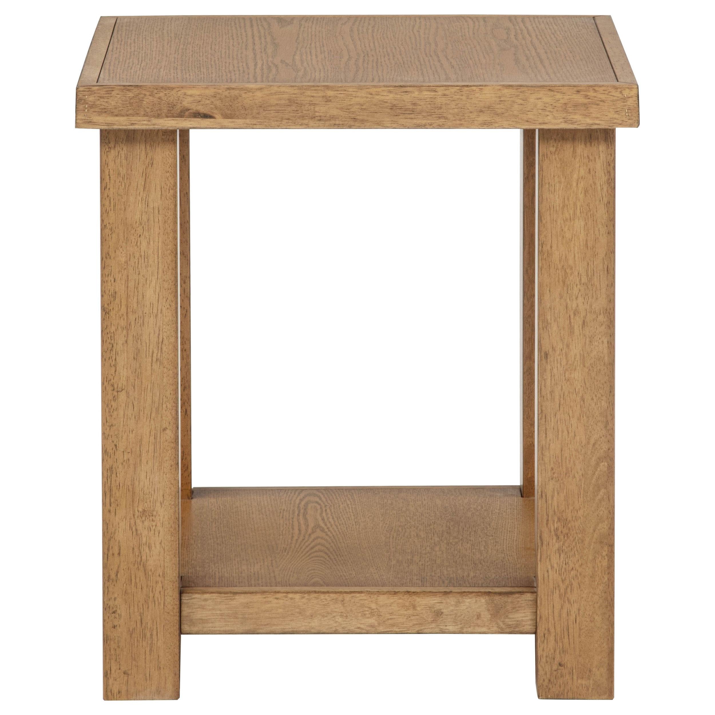  Coaster Furniture Beasley 723327 Square Wood Side Table With Shelf - Golden Oak IMAGE 1